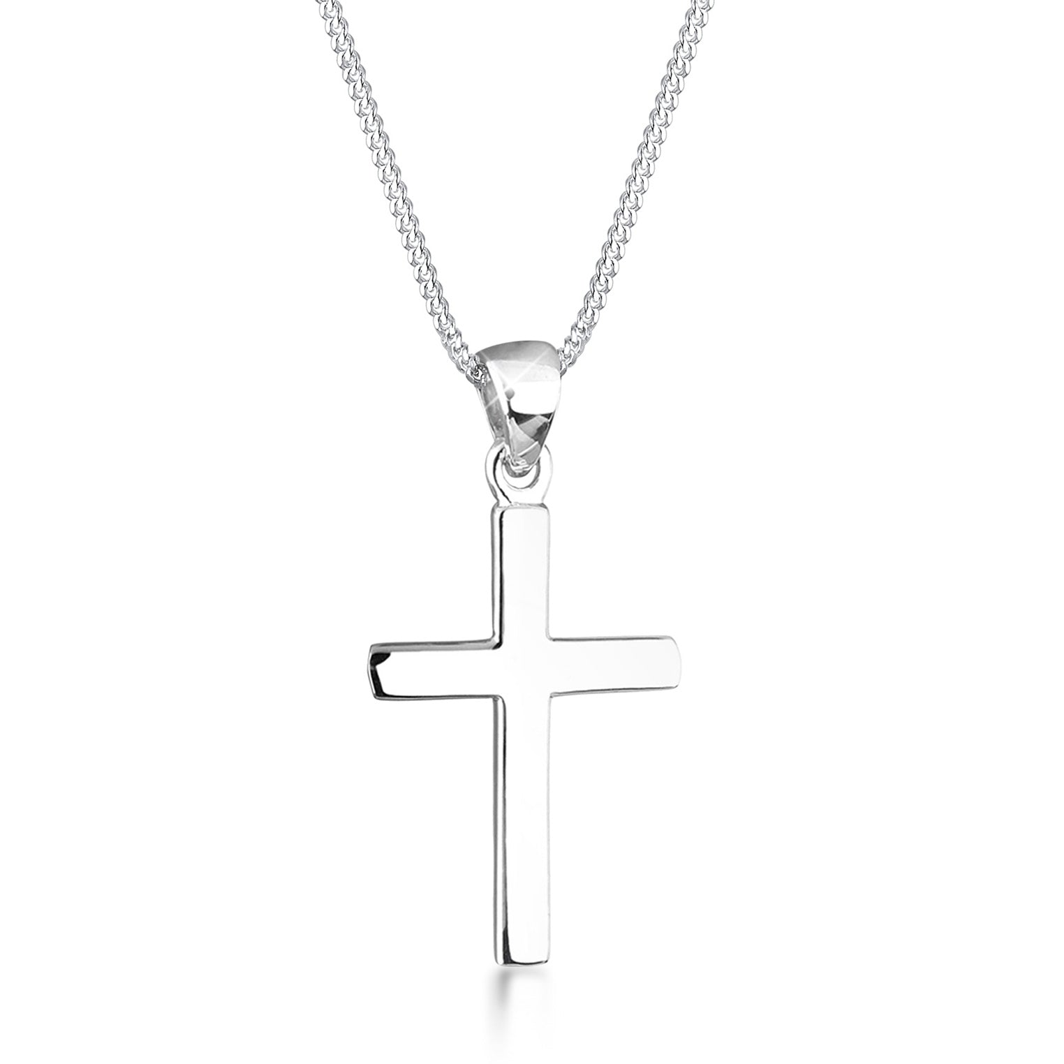 Silber - Elli | Halskette Kreuz Anhänger Basic | 925 Sterling Silber