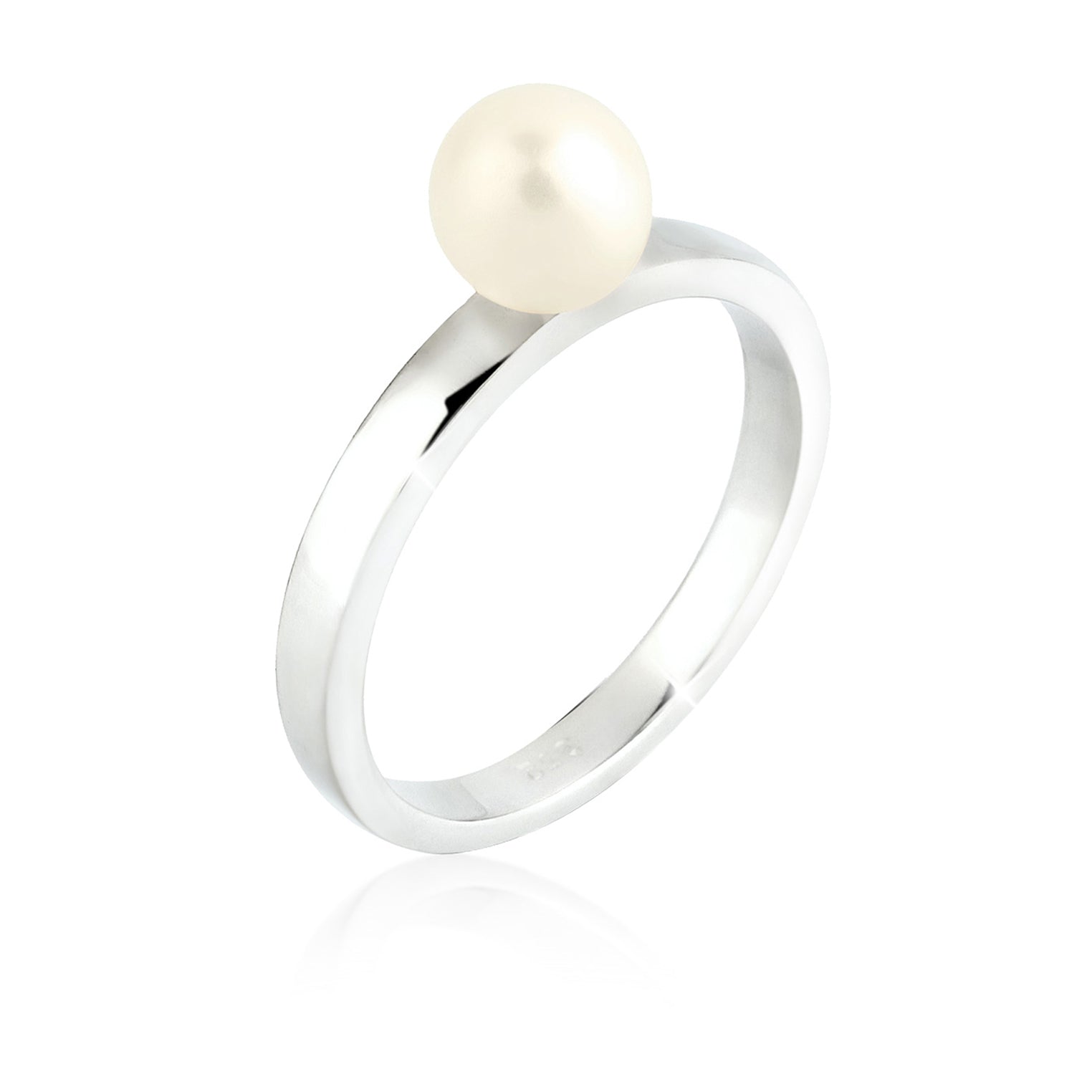 Weiß - Elli | Ring | Süßwasserperle | 925er Sterling Silber