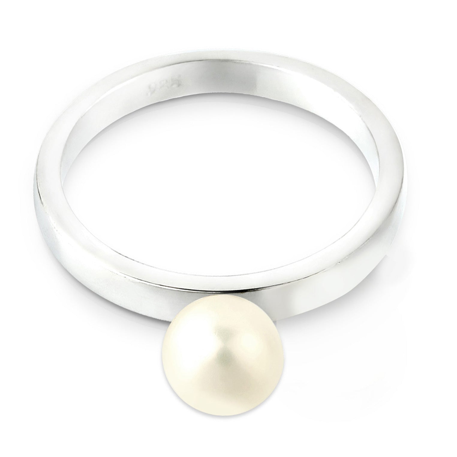 Weiß - Elli | Ring | Süßwasserperle | 925er Sterling Silber