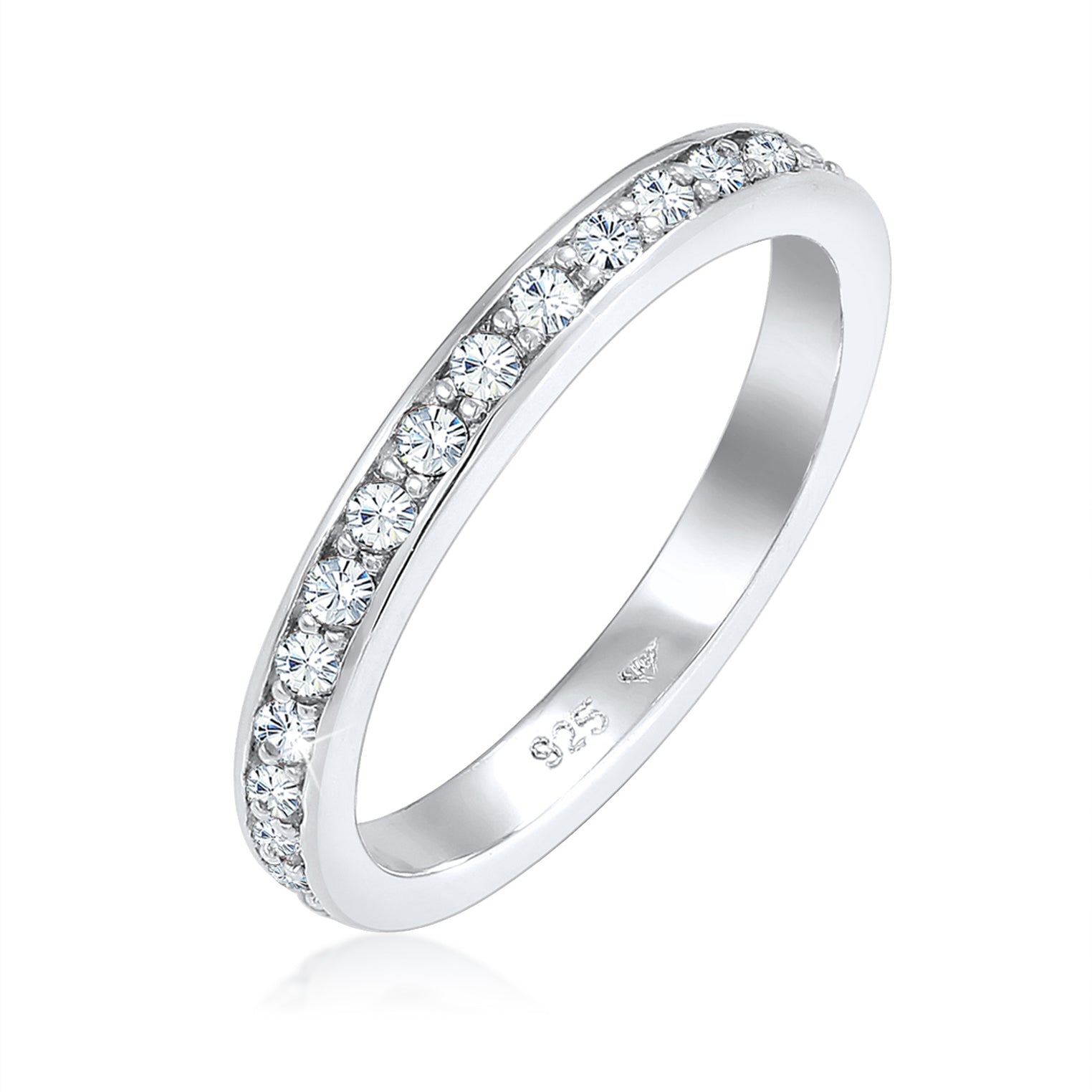Weiß - Elli | Bandring | Mit Kristallen von Swarovski® (Weiß) | 925er Sterling Silber