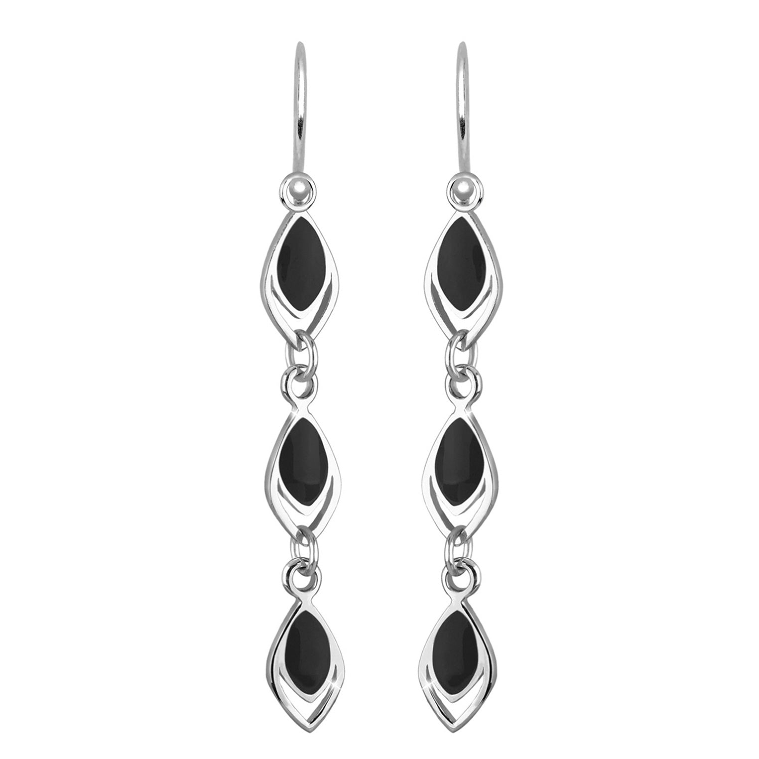 Schwarz - Elli | Ohrhänger | 925er Sterling Silber