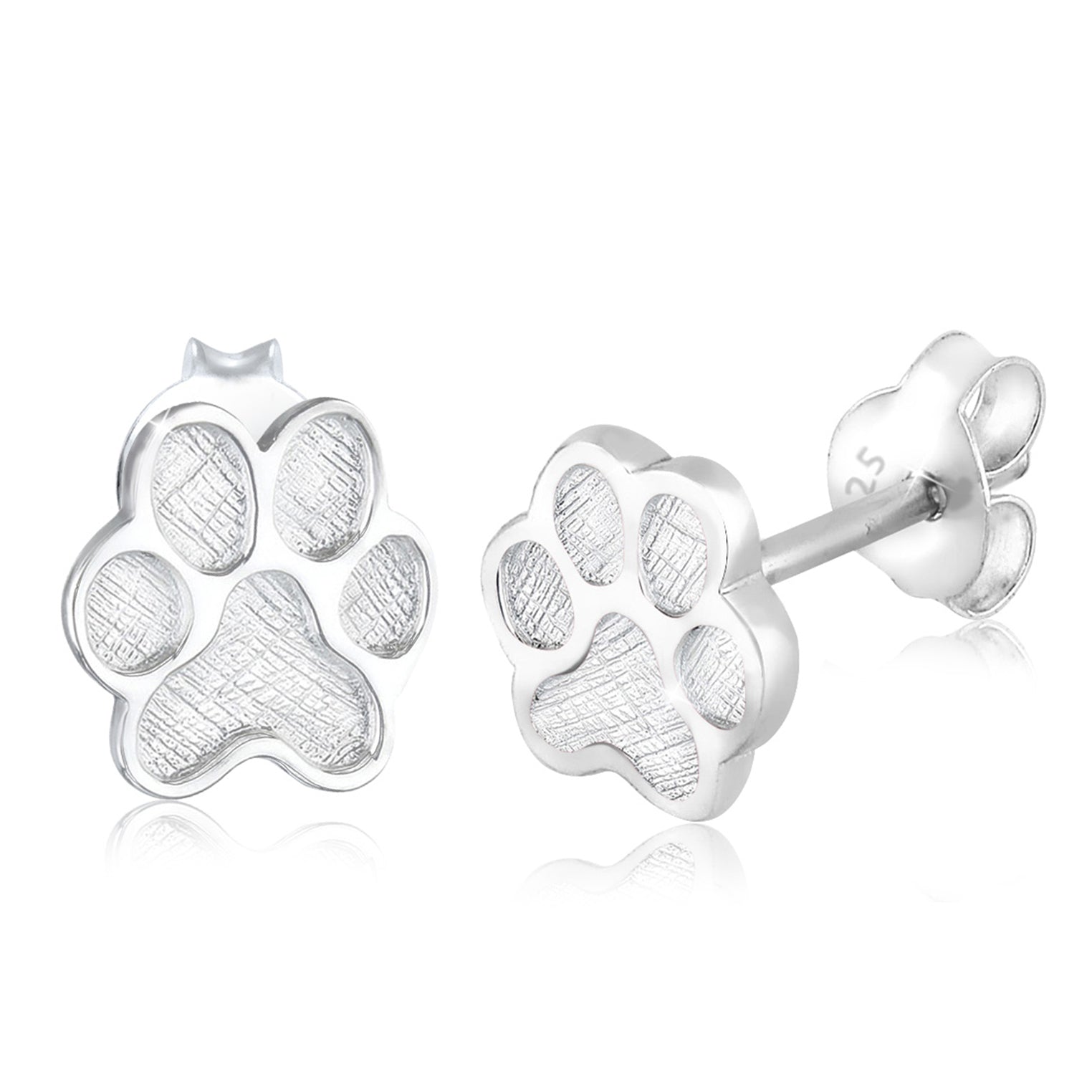 Silber - Elli | Ohrstecker Pfote | 925er Sterling Silber