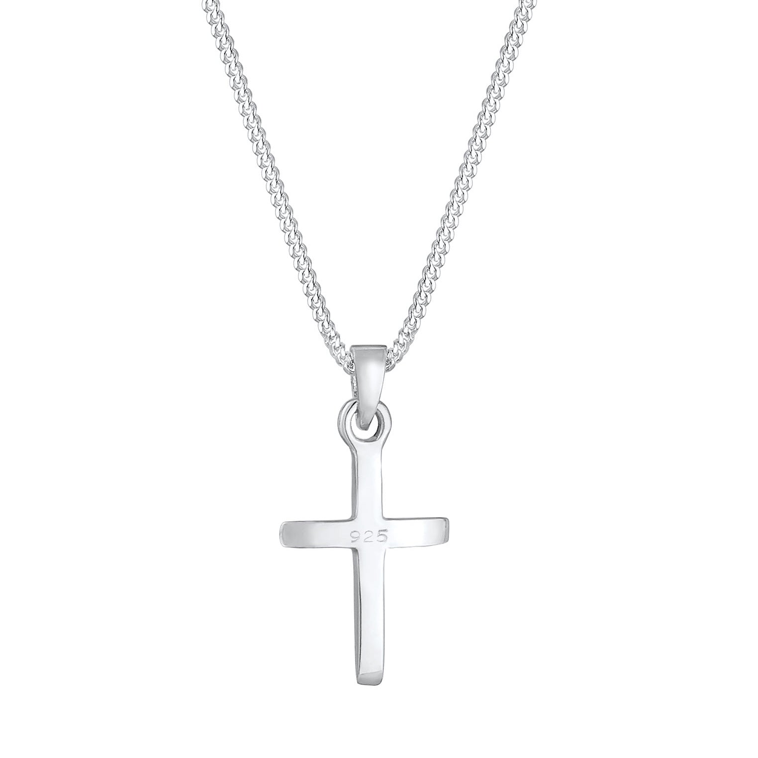 Silber - Elli | Halskette Kreuz Basic | 925er Sterling Silber