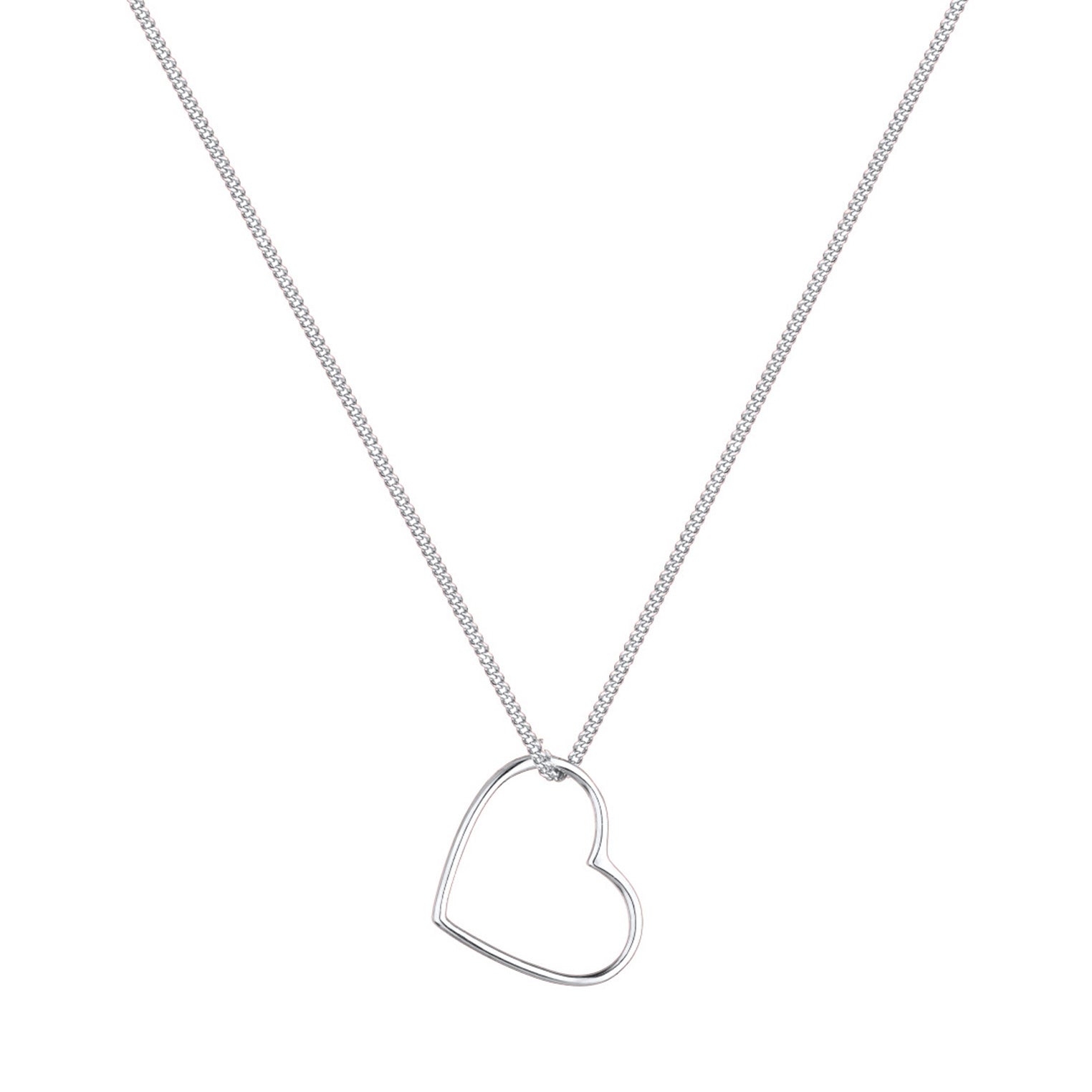 Silber - Elli | Halskette Herz Fein | 925er Sterling Silber