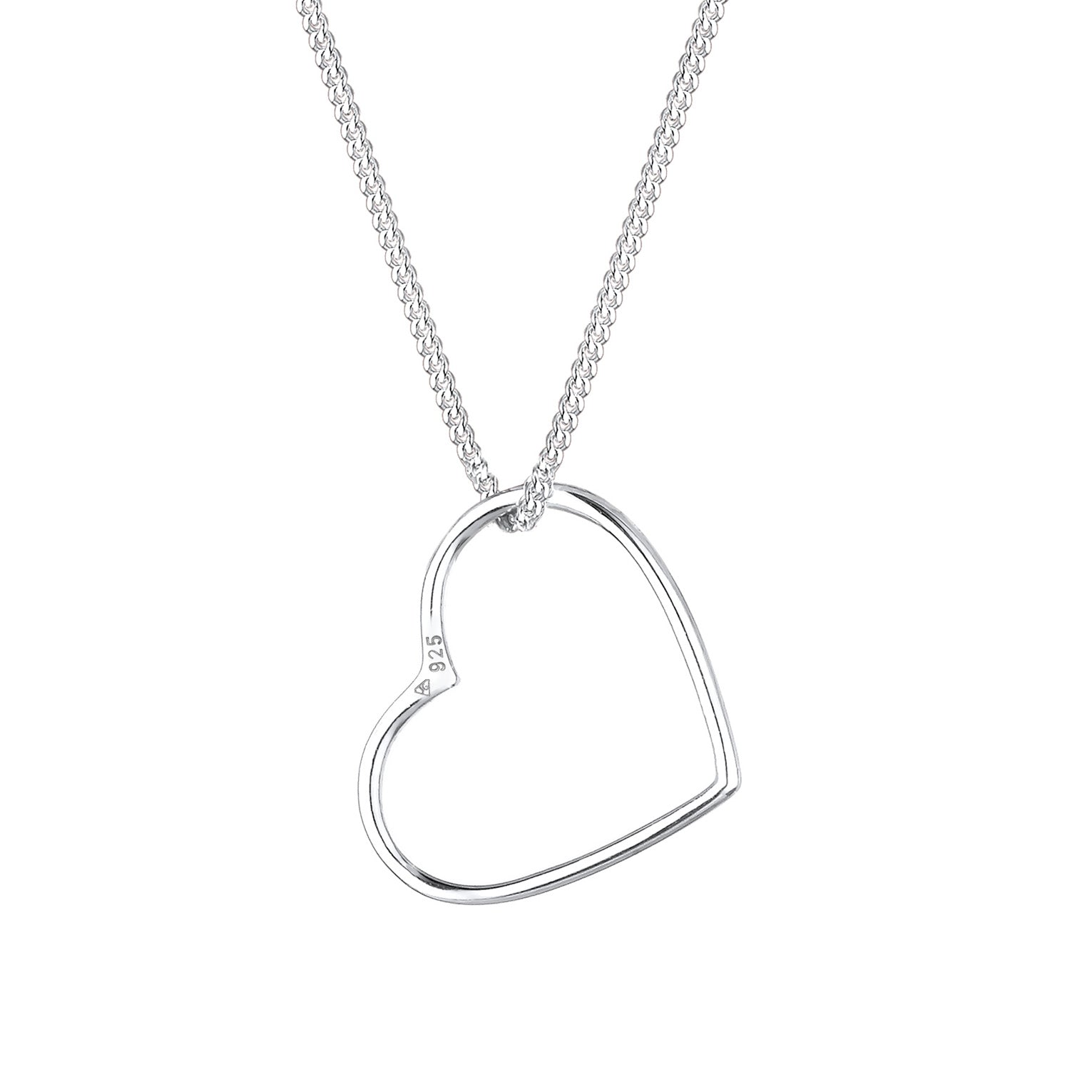 Silber - Elli | Halskette Herz Fein | 925er Sterling Silber