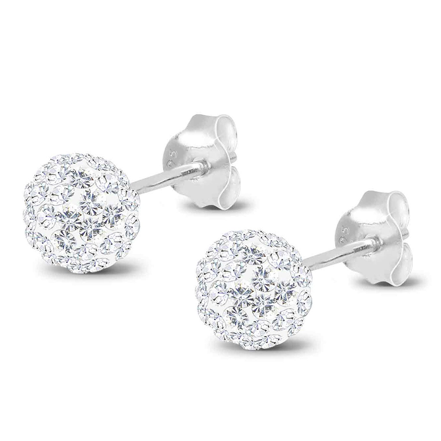 Weiß - Elli | Ohrstecker | Mit Kristallen von Swarovski® (Weiß) | 925er Sterling Silber