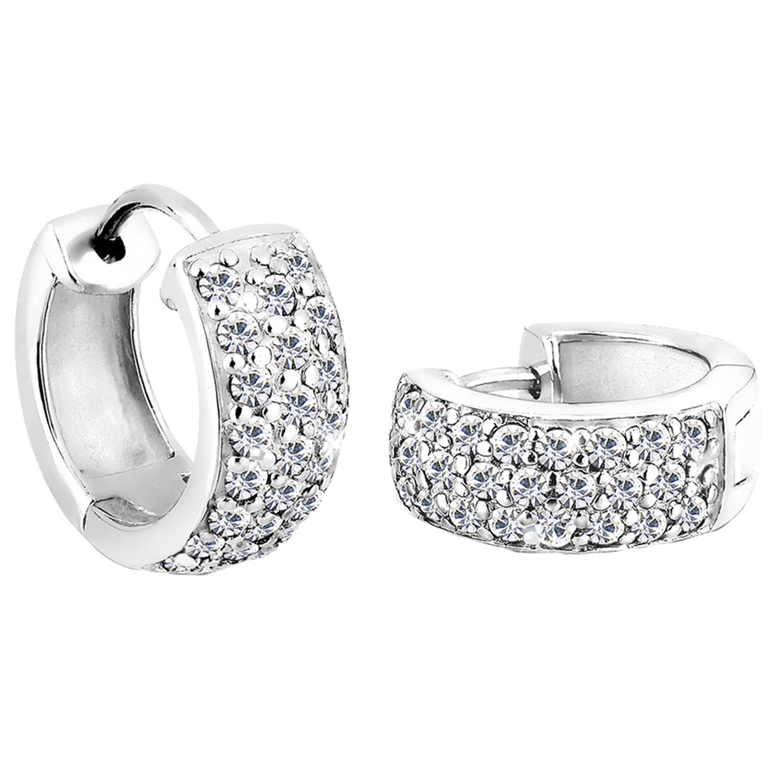 Silber - Elli | Creole | Mit Kristallen von Swarovski® (Weiß) | 925er Sterling Silber
