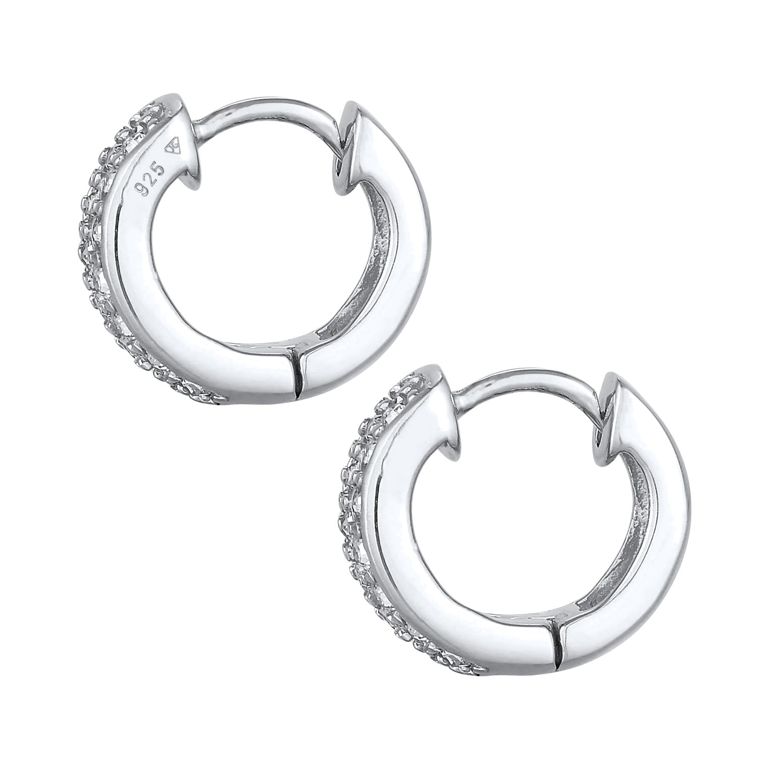 Silber - Elli | Creole | Mit Kristallen von Swarovski® (Weiß) | 925er Sterling Silber