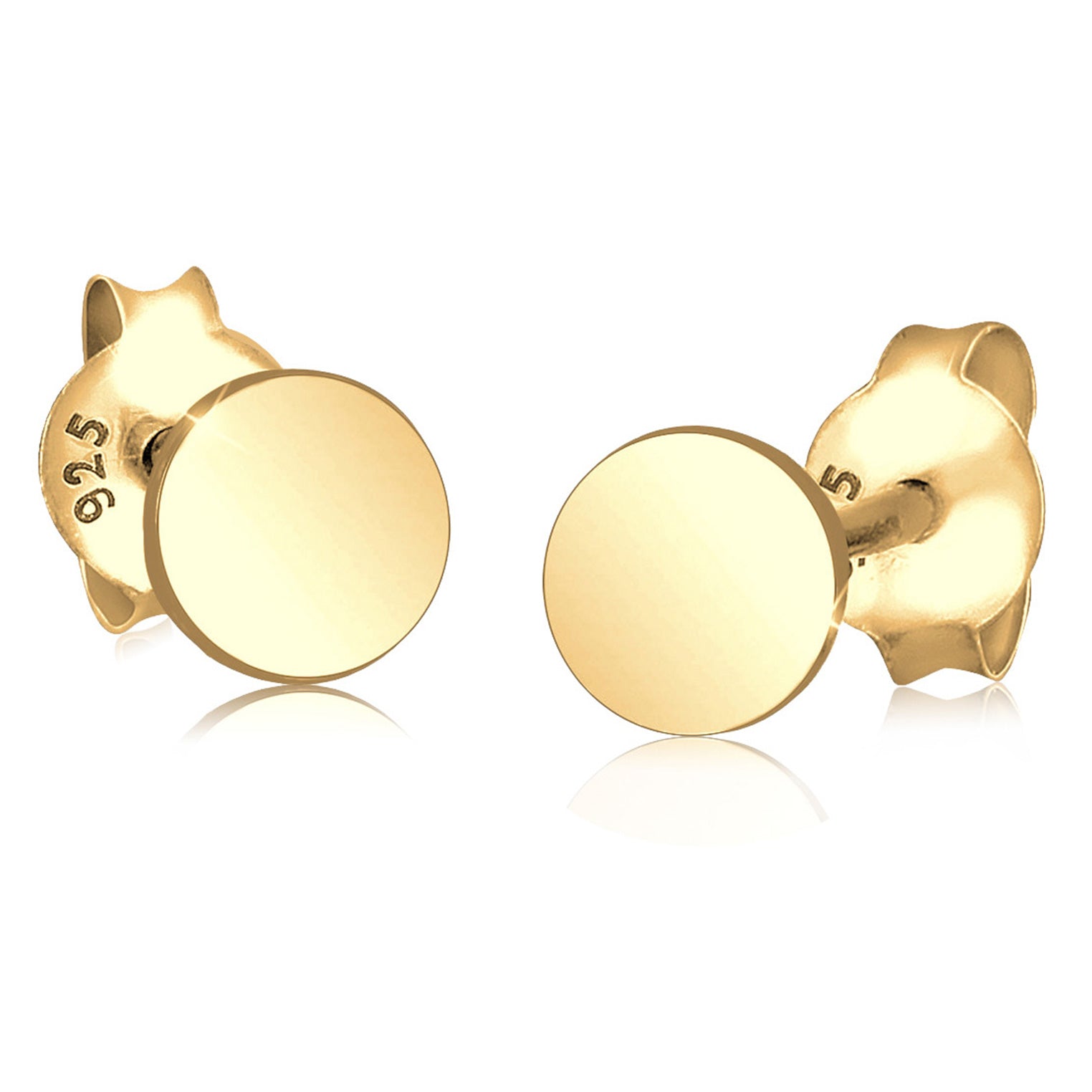 Gold - Elli | Ohrstecker Geo Kreis | 925 Sterling Silber