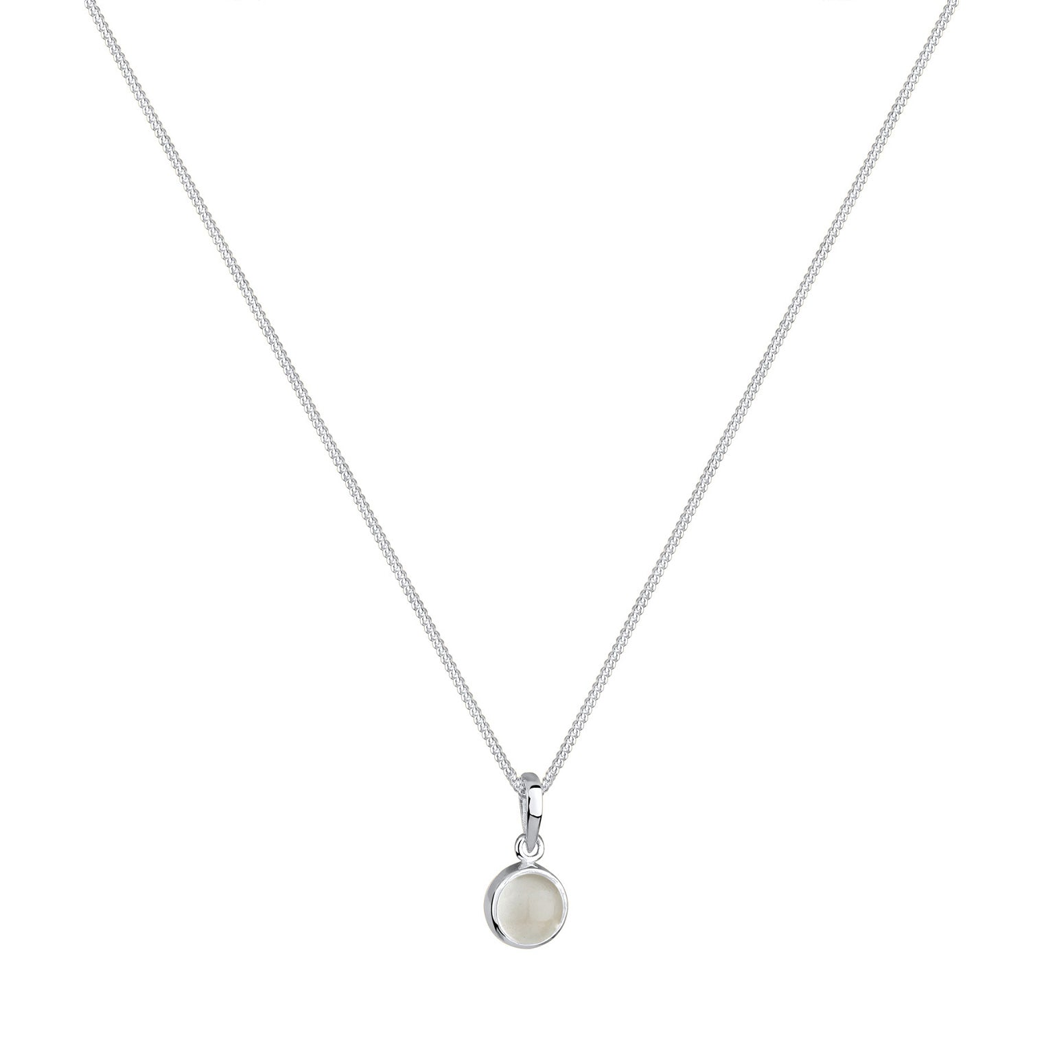 Weiß - Elli | Halskette | Mondstein ( Weiß ) | 925er Sterling Silber