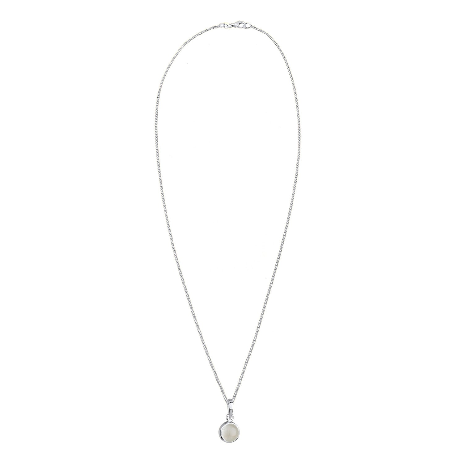 Weiß - Elli | Halskette | Mondstein ( Weiß ) | 925er Sterling Silber