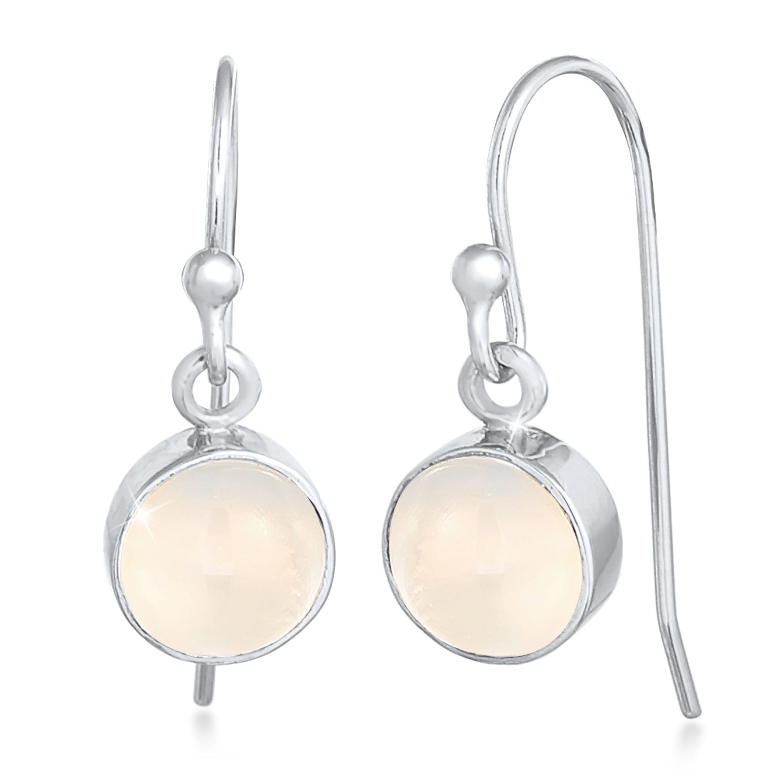 Weiß - Elli | Ohrhänger | Mondstein ( Weiß ) | 925er Sterling Silber