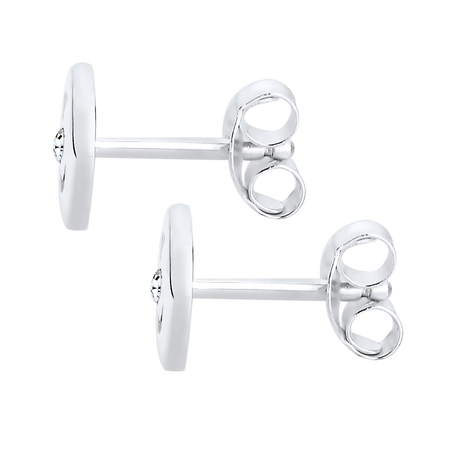 Silber - Elli | Ohrstecker Spirale | Mit Kristallen von Swarovski® (Weiß) | 925er Sterling Silber