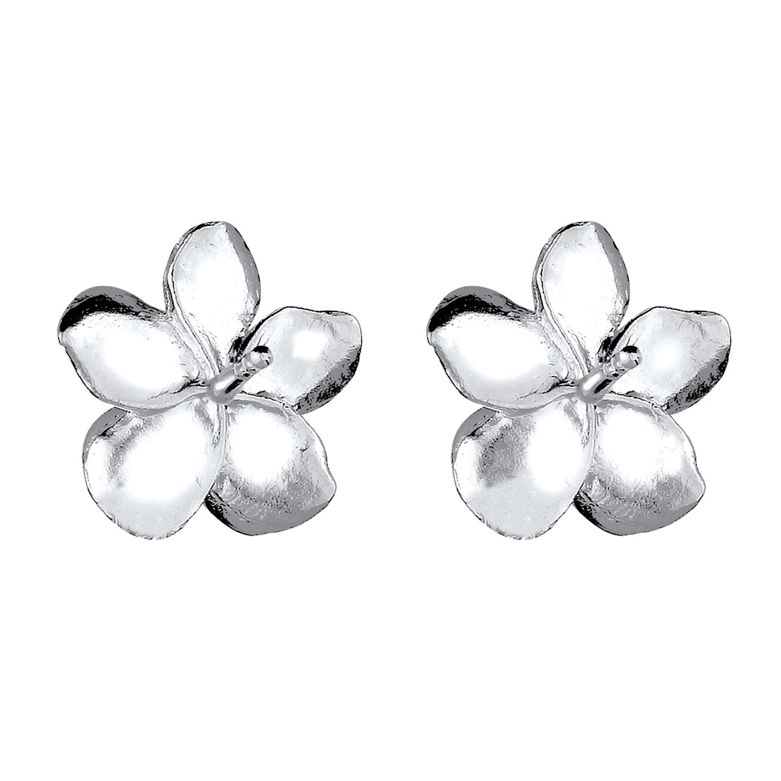 Silber - Elli | Ohrstecker Frangipani Blüte | 925er Sterling Silber