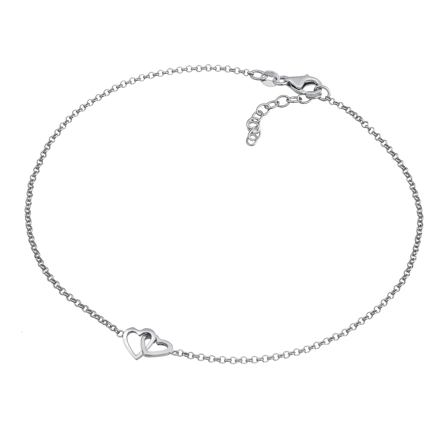 Silber - Elli | Fußkettchen Herz | 925er Sterling Silber