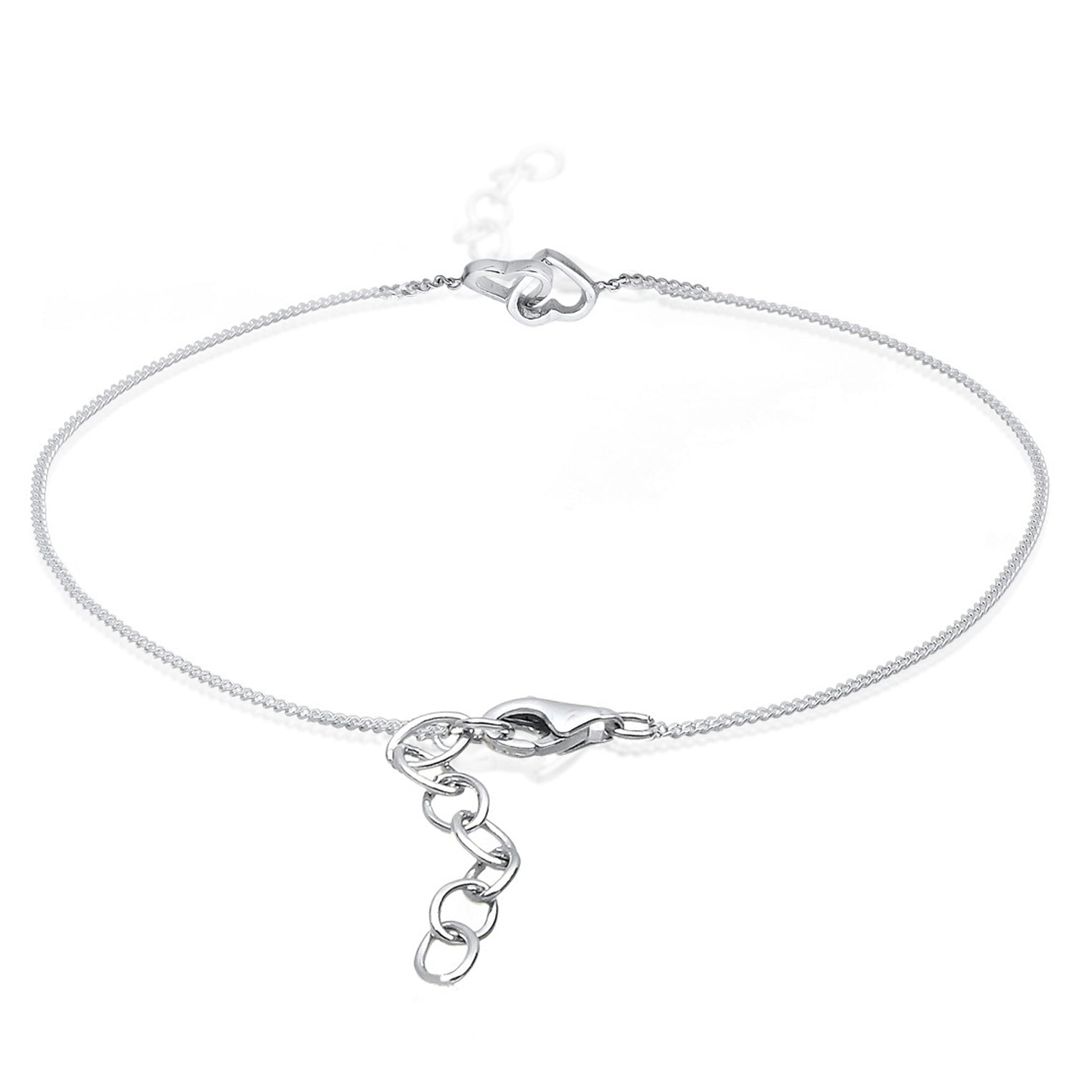 Silber - Elli | Fußkettchen Herz | 925er Sterling Silber
