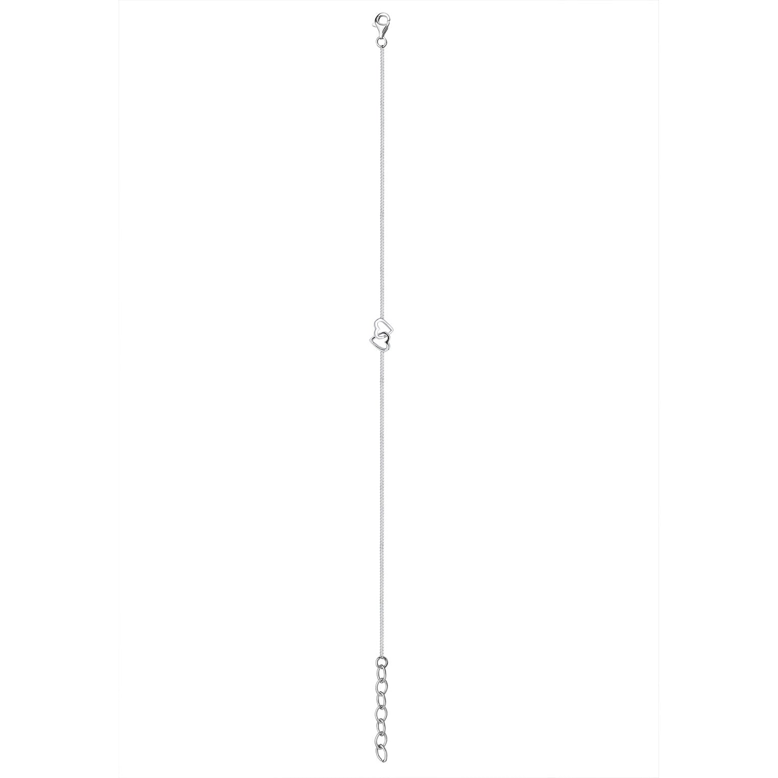 Silber - Elli | Fußkettchen Herz | 925er Sterling Silber