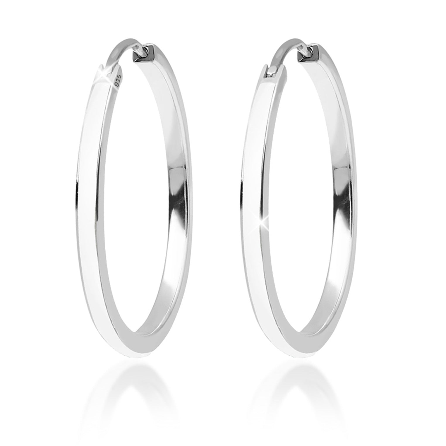 Weiß - Elli | Creole | 925er Sterling Silber