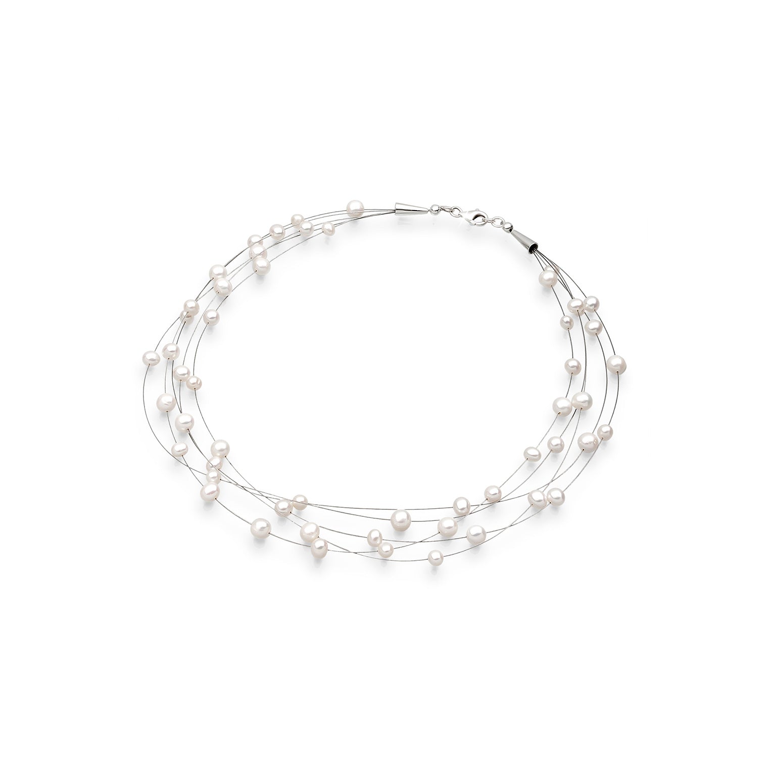Weiß - Elli | Halskette | Süßwasserperle | 925er Sterling Silber
