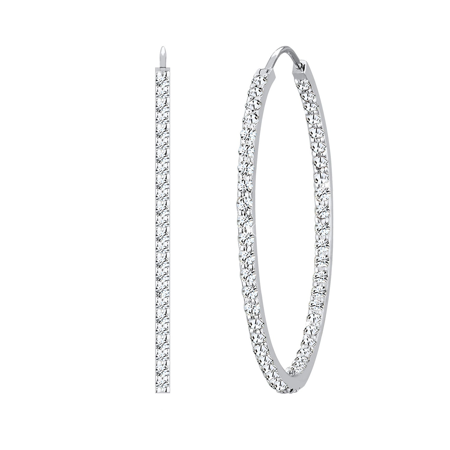 Weiß - Elli PREMIUM | Creole | Mit Kristallen von Swarovski® (Weiß) | 925er Sterling Silber