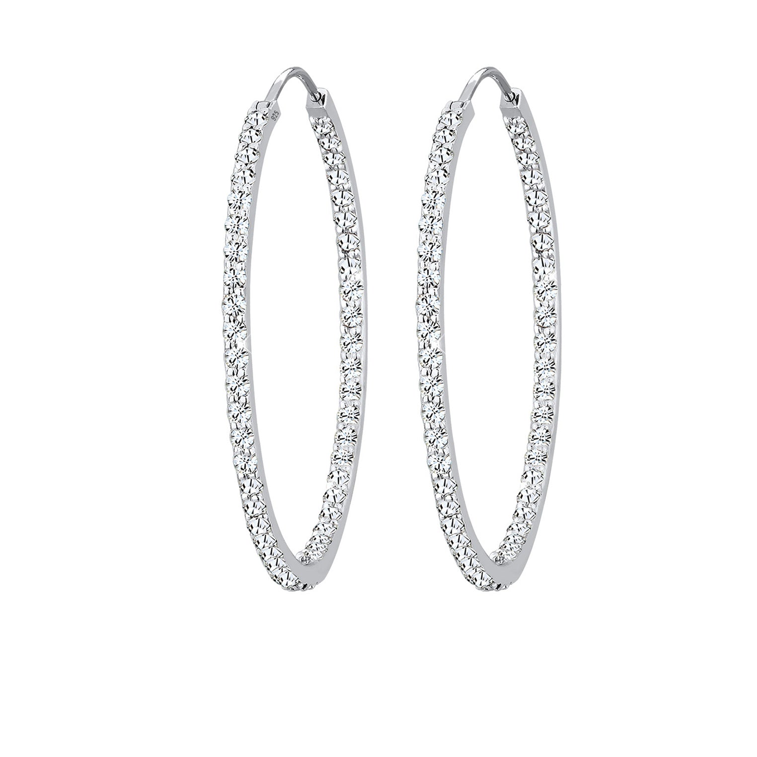 Weiß - Elli PREMIUM | Creole | Mit Kristallen von Swarovski® (Weiß) | 925er Sterling Silber