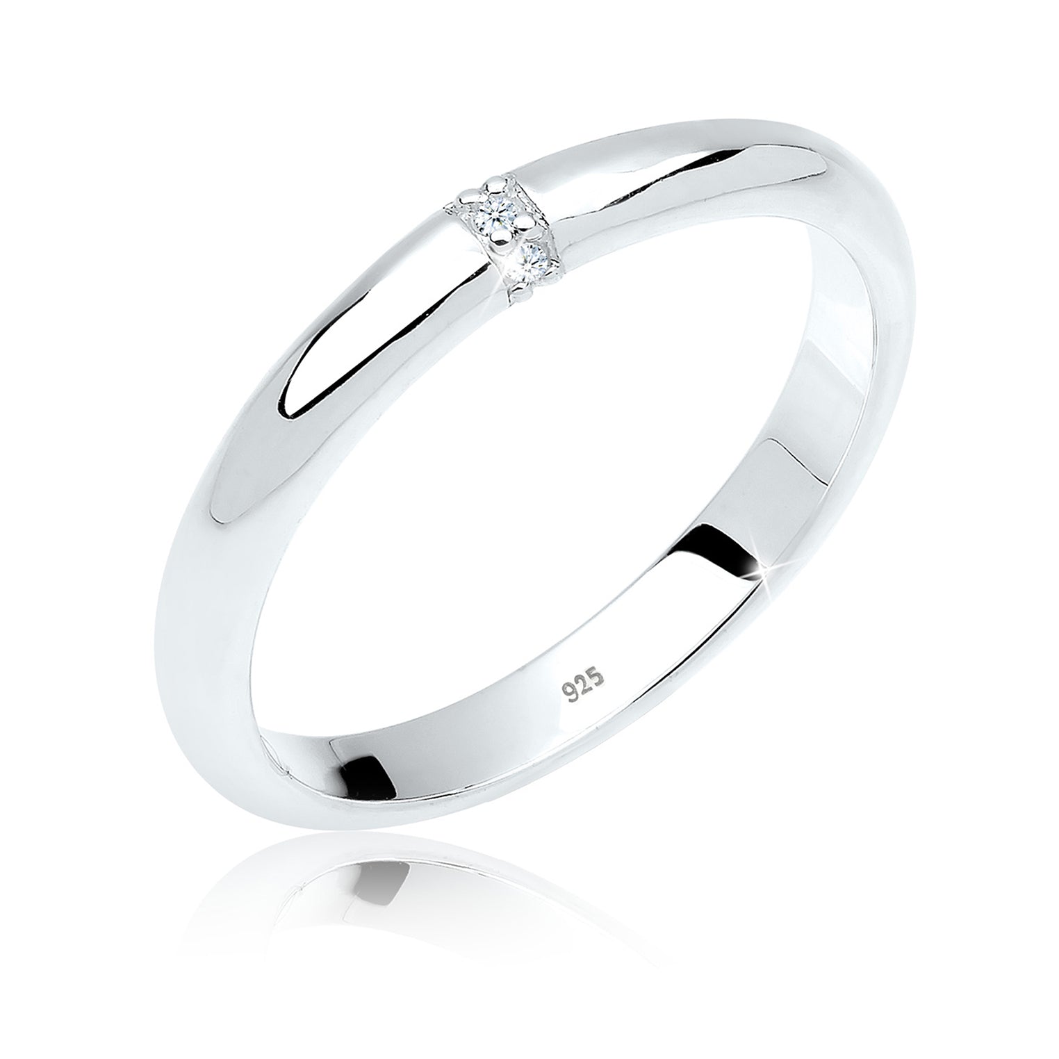 Weiß - Elli DIAMONDS | Verlobungsring | Diamant ( Weiß, 0,045 ct ) | 925er Sterling Silber