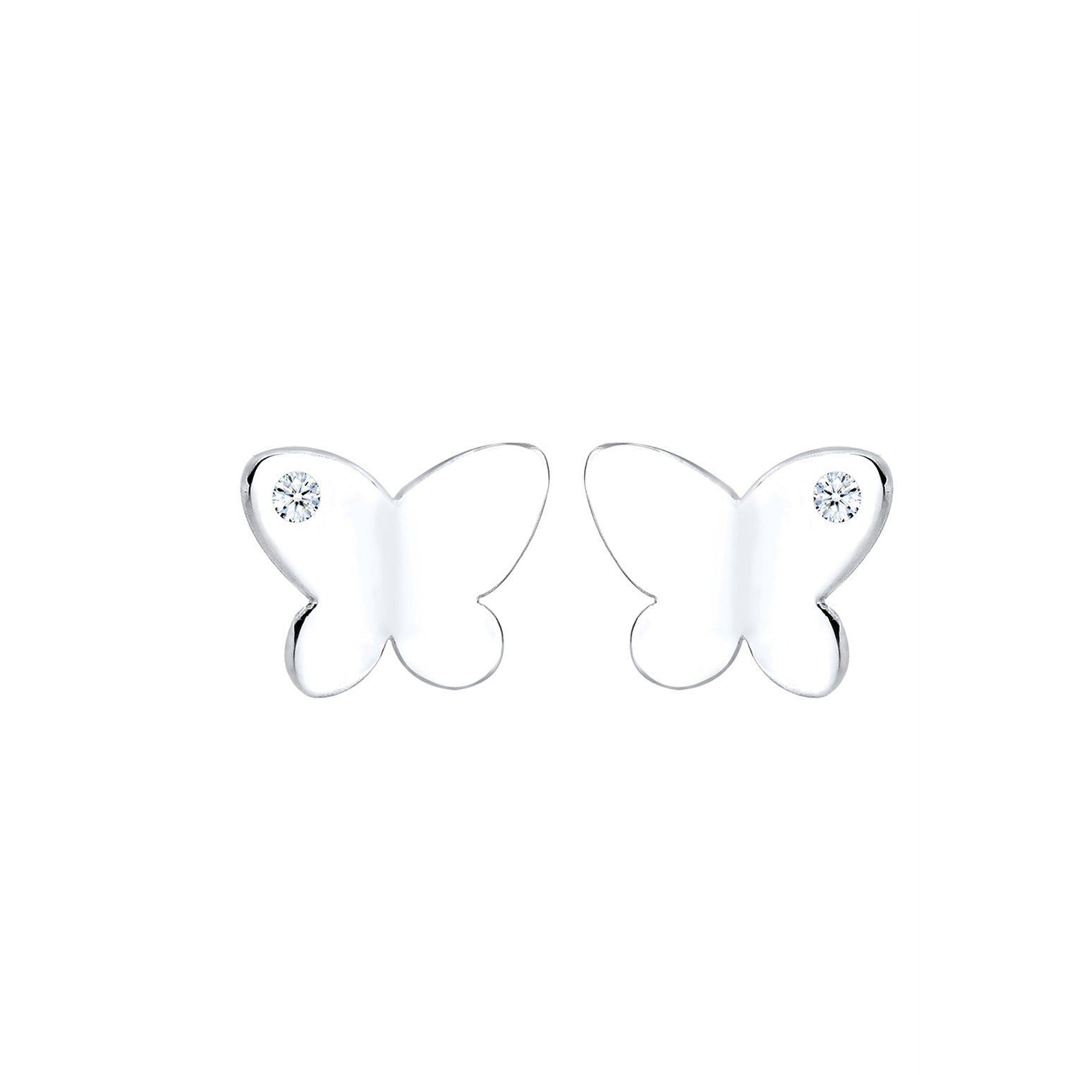 Weiß - Elli DIAMONDS | Ohrring Schmetterling | Diamant ( Weiß, 0,03 ct ) | 925er Sterling Silber