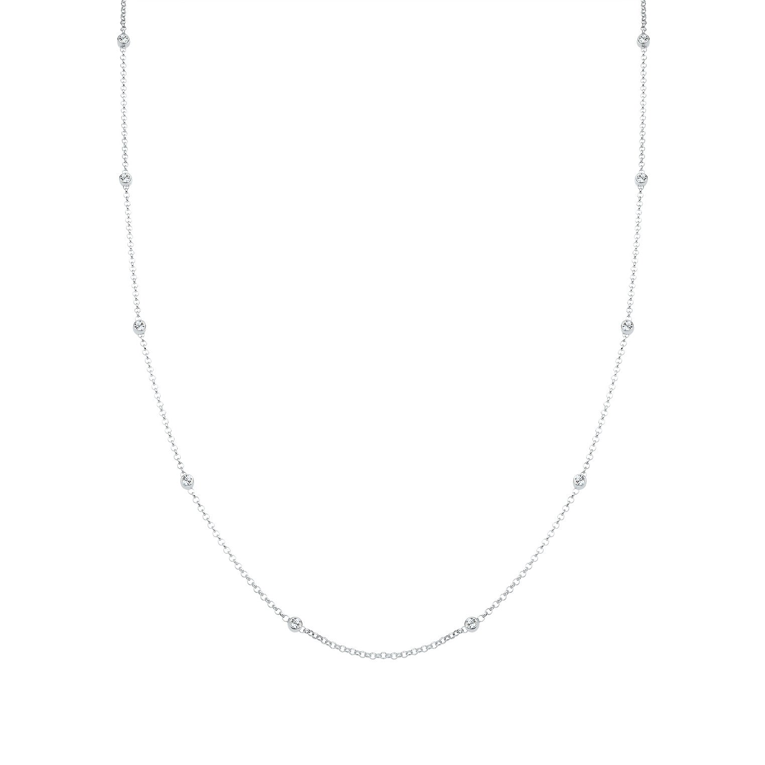 Weiß - Elli | Halskette Basic | Mit Kristallen von Swarovski® (Weiß) | 925er Sterling Silber
