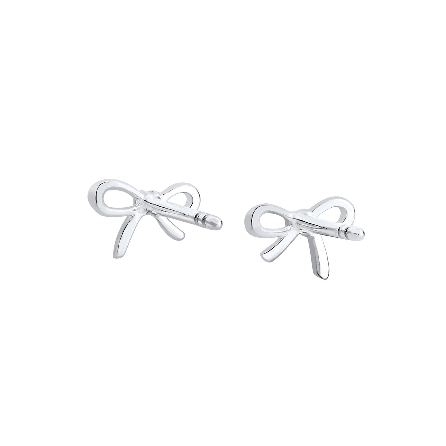 Weiß - Elli DIAMONDS | Ohrstecker Schleife | Diamant ( Weiß, 0,01 ct ) | 925er Sterling Silber