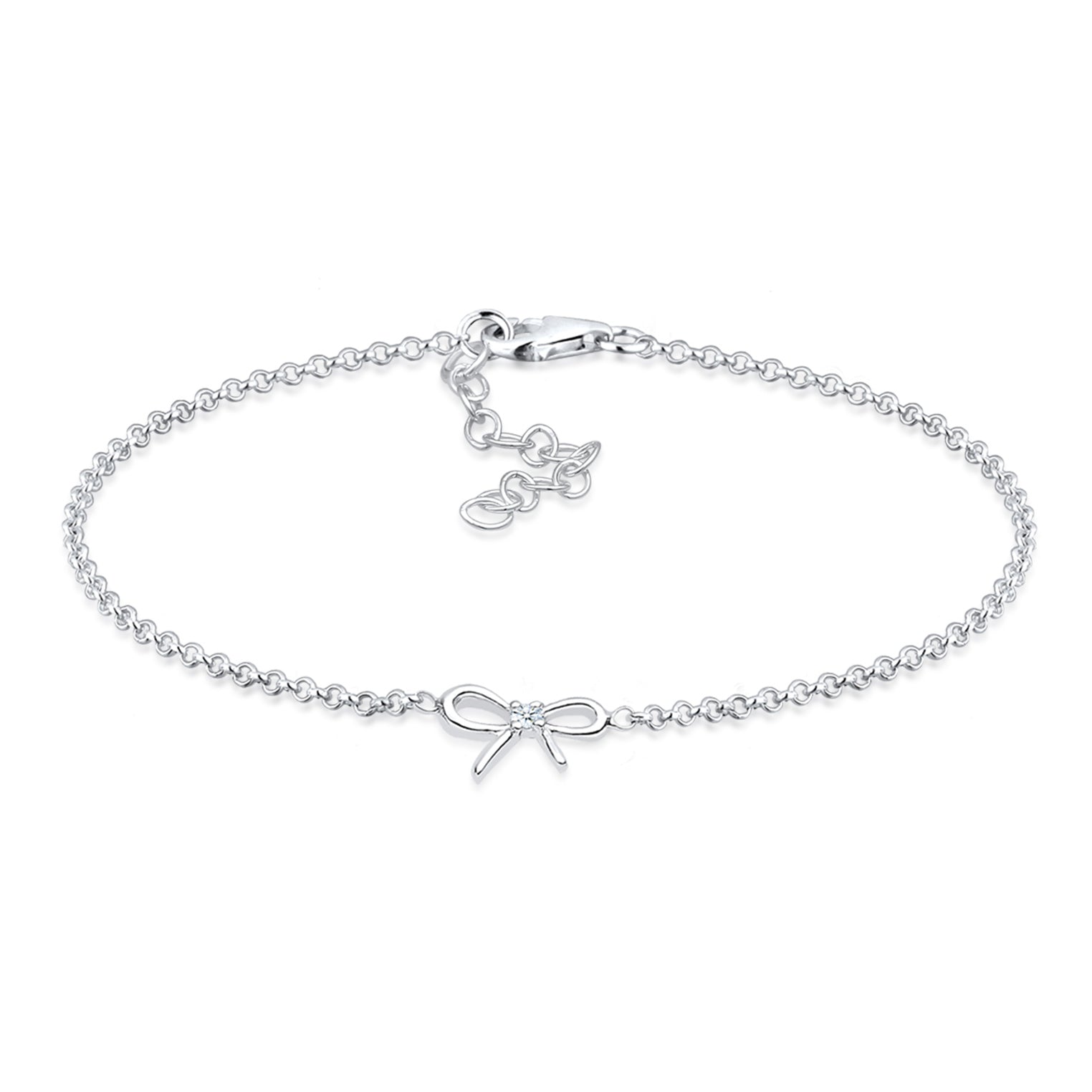 Silber - Elli DIAMONDS | Armband Schleife | Diamant ( Weiß, 0,015 ct ) | 925er Sterling Silber