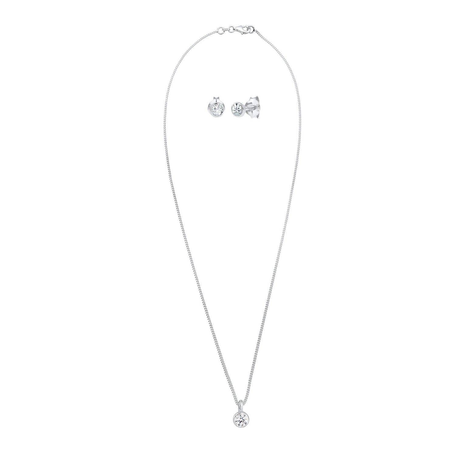 Weiß - Elli | Halskette | Mit Kristallen von Swarovski® (Weiß) | 925er Sterling Silber