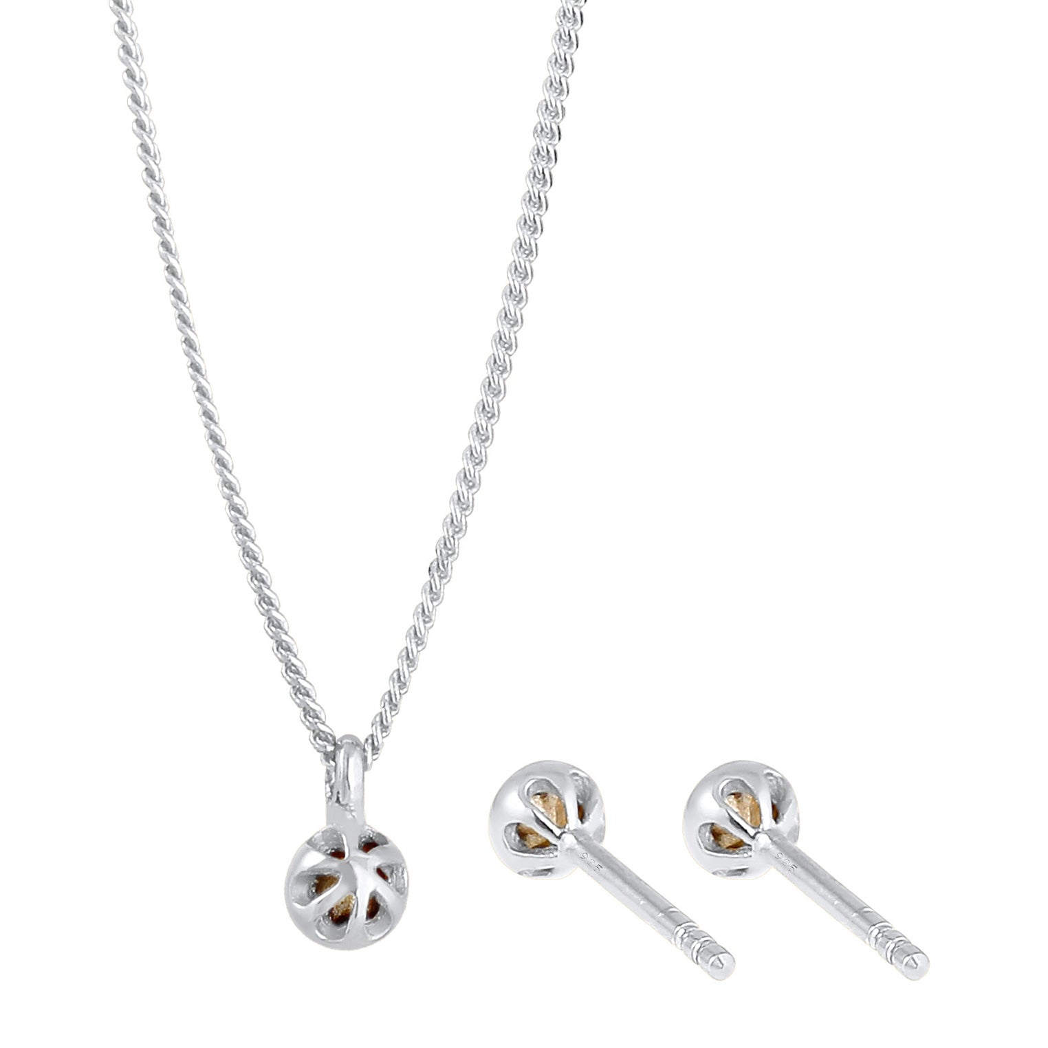 Weiß - Elli | Halskette | Mit Kristallen von Swarovski® (Weiß) | 925er Sterling Silber
