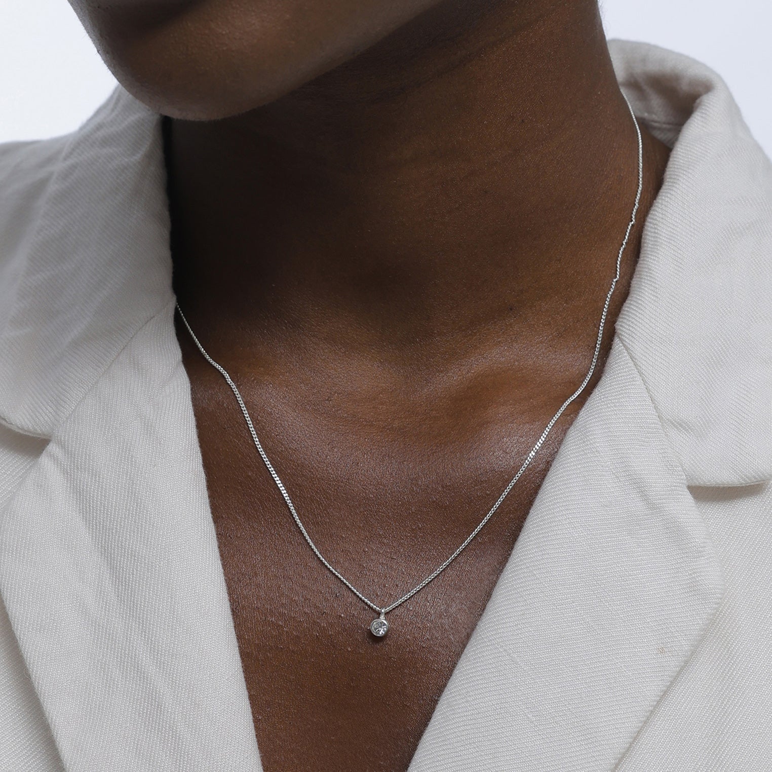 Weiß - Elli | Halskette | Mit Kristallen von Swarovski® (Weiß) | 925er Sterling Silber