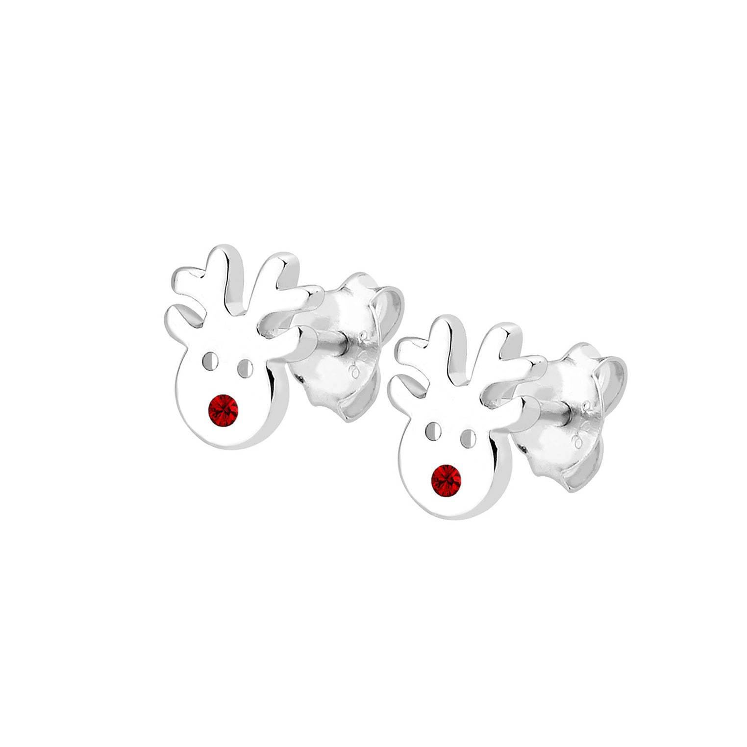 Rot - Elli | Ohrstecker Hirsch | Kristall ( Rot ) | 925er Sterling Silber