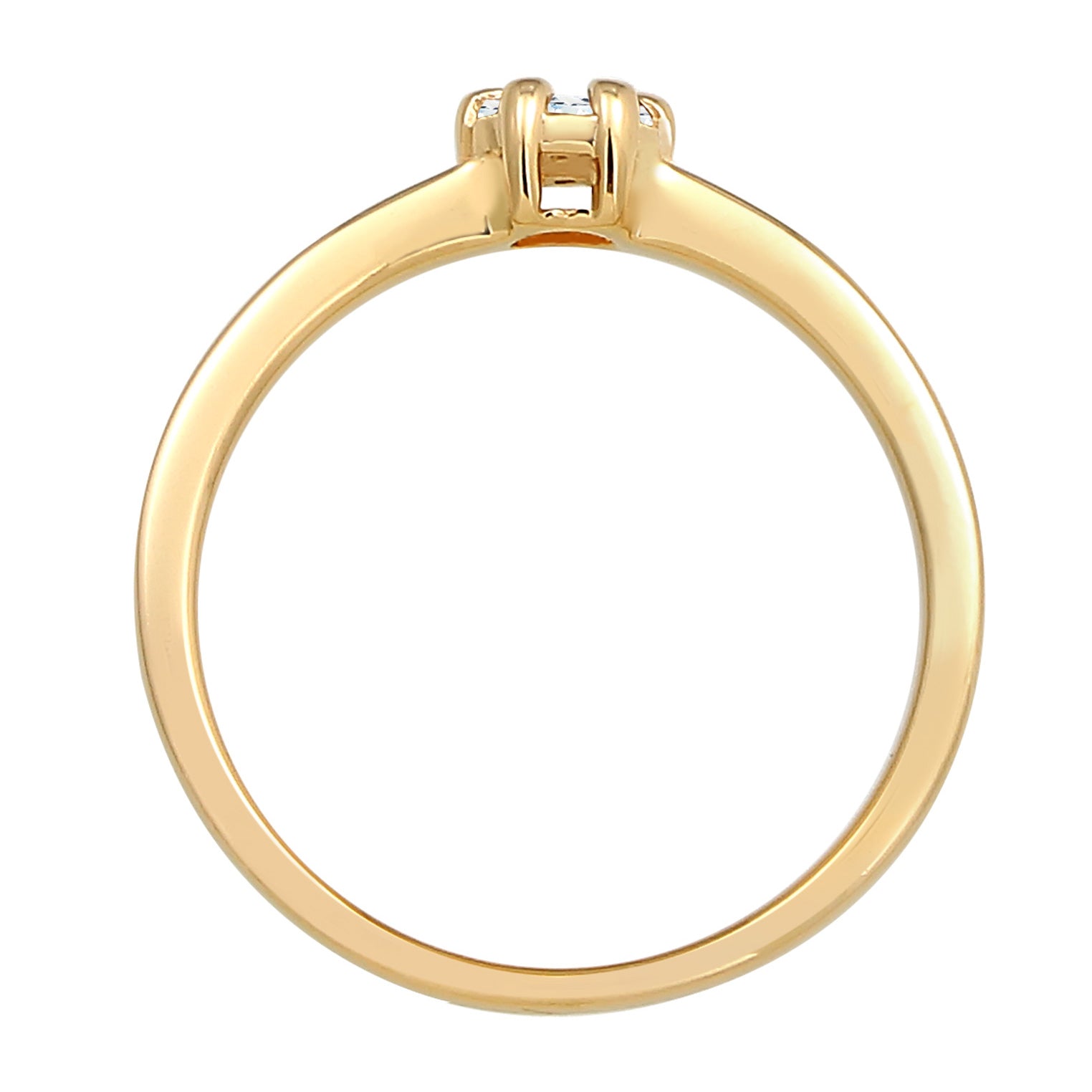 Gold - Elli DIAMONDS | Solitär-Ring | Diamant ( Weiß, 0,12 ct ) | 585 Gelbgold