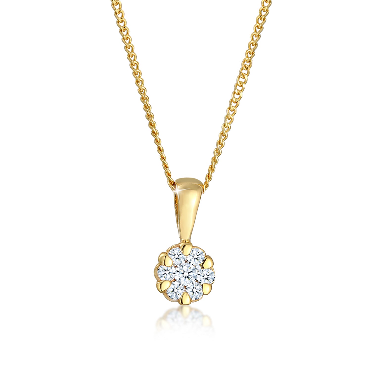 Gold - Elli DIAMONDS | Halskette | Diamant (Weiß, 0,12 ct) | 585 Gelbgold