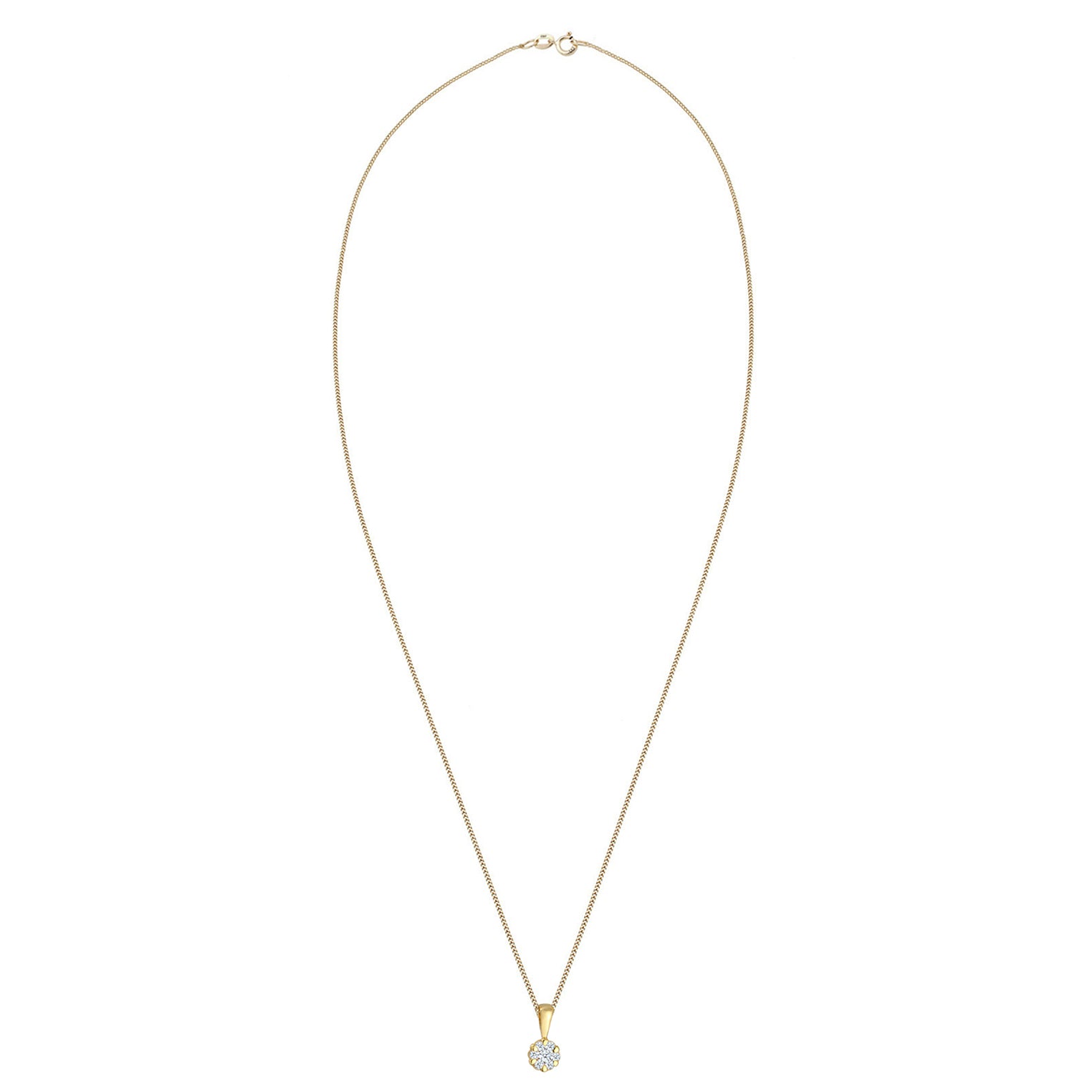 Gold - Elli DIAMONDS | Halskette | Diamant (Weiß, 0,12 ct) | 585 Gelbgold