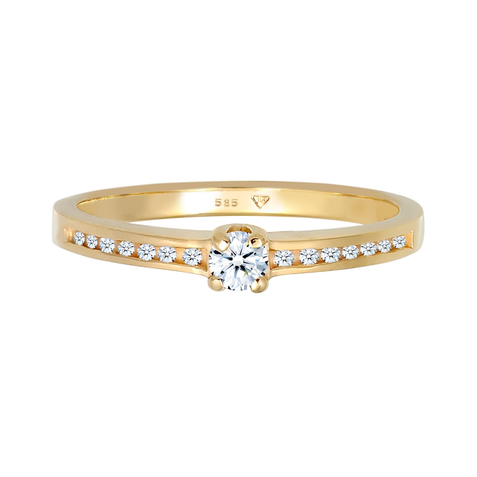 Gold - Elli DIAMONDS | Verlobungsring | Diamant ( Weiß, 0,18 ct ) | 585 Gelbgold