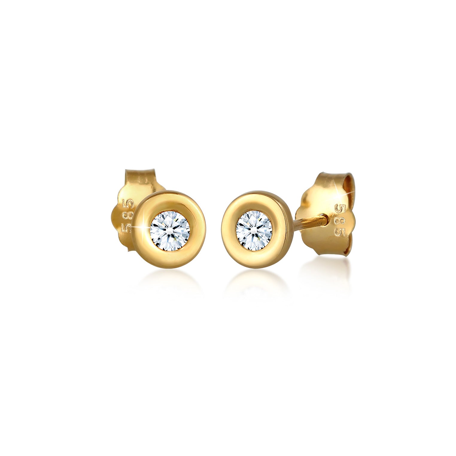 Weiß - Elli DIAMONDS | Ohrstecker | Diamant ( Weiß, 0,12 ct ) | 585 Gelbgold