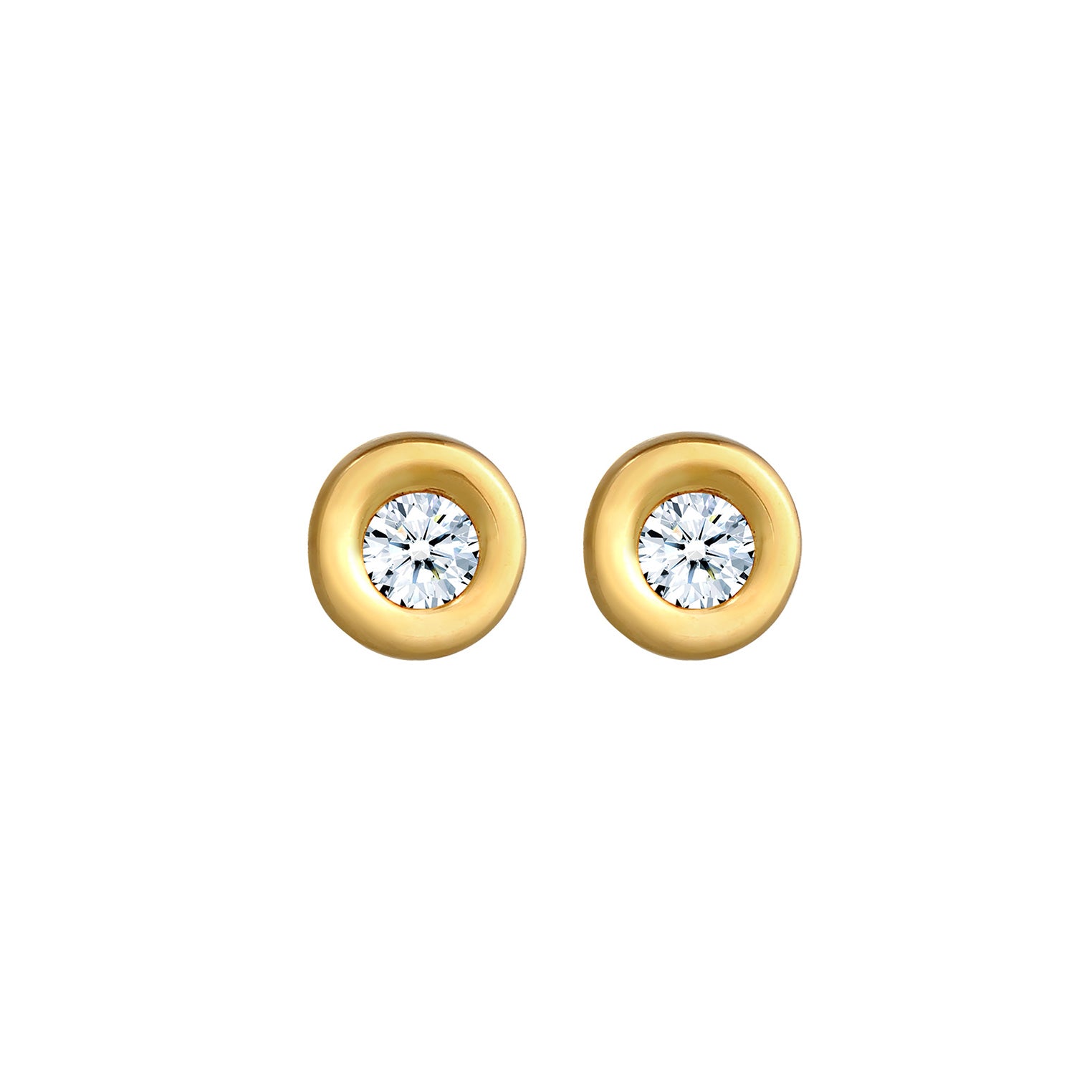 Weiß - Elli DIAMONDS | Ohrstecker | Diamant ( Weiß, 0,12 ct ) | 585 Gelbgold