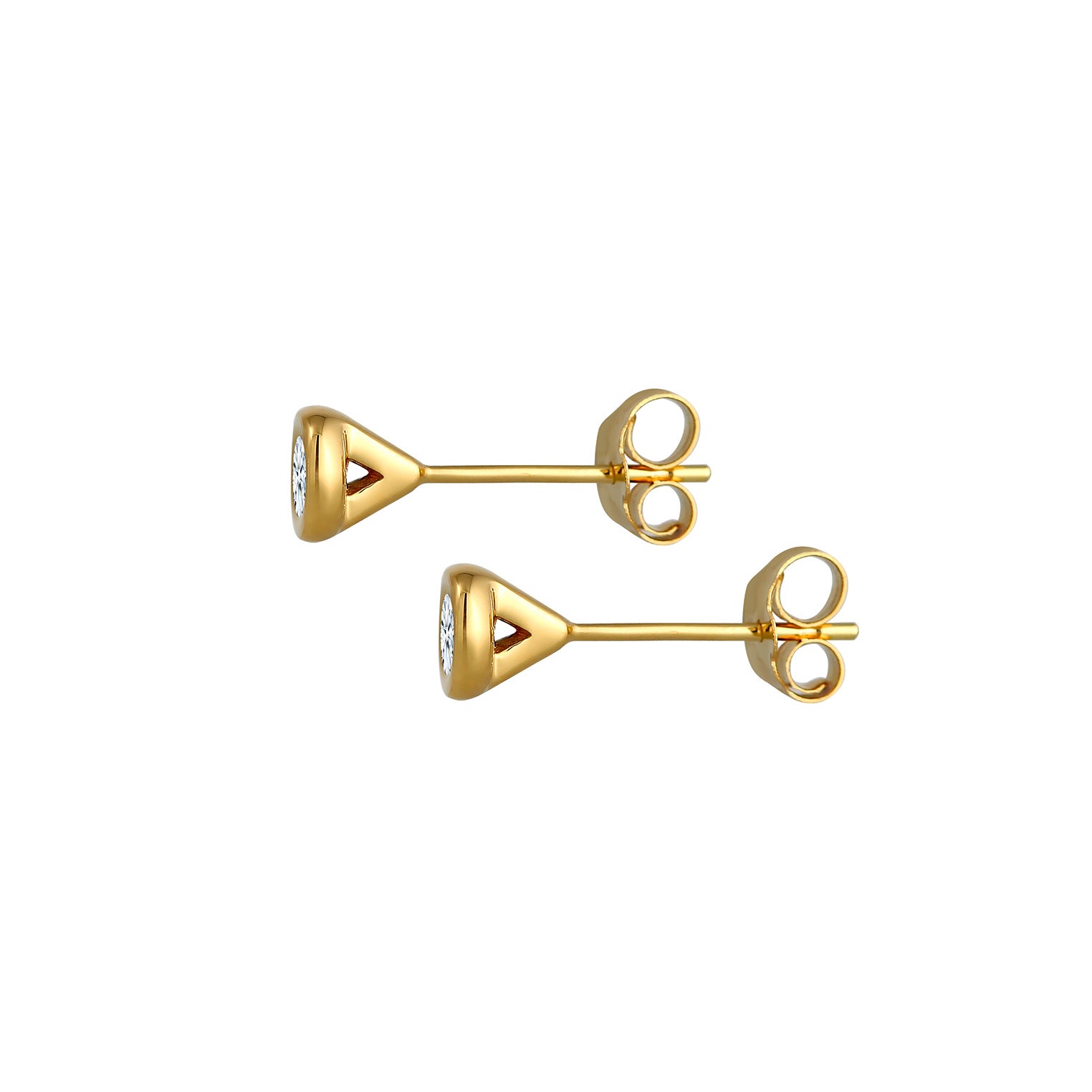 Weiß - Elli DIAMONDS | Ohrstecker | Diamant ( Weiß, 0,12 ct ) | 585 Gelbgold