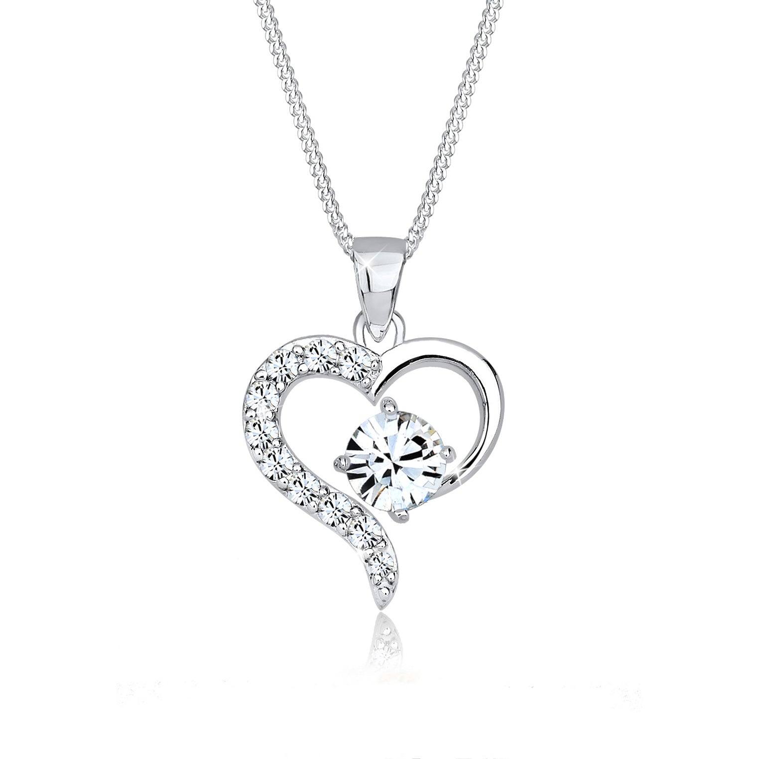 ) Kristall Jewelry Weiß Herz – | Halskette Elli (