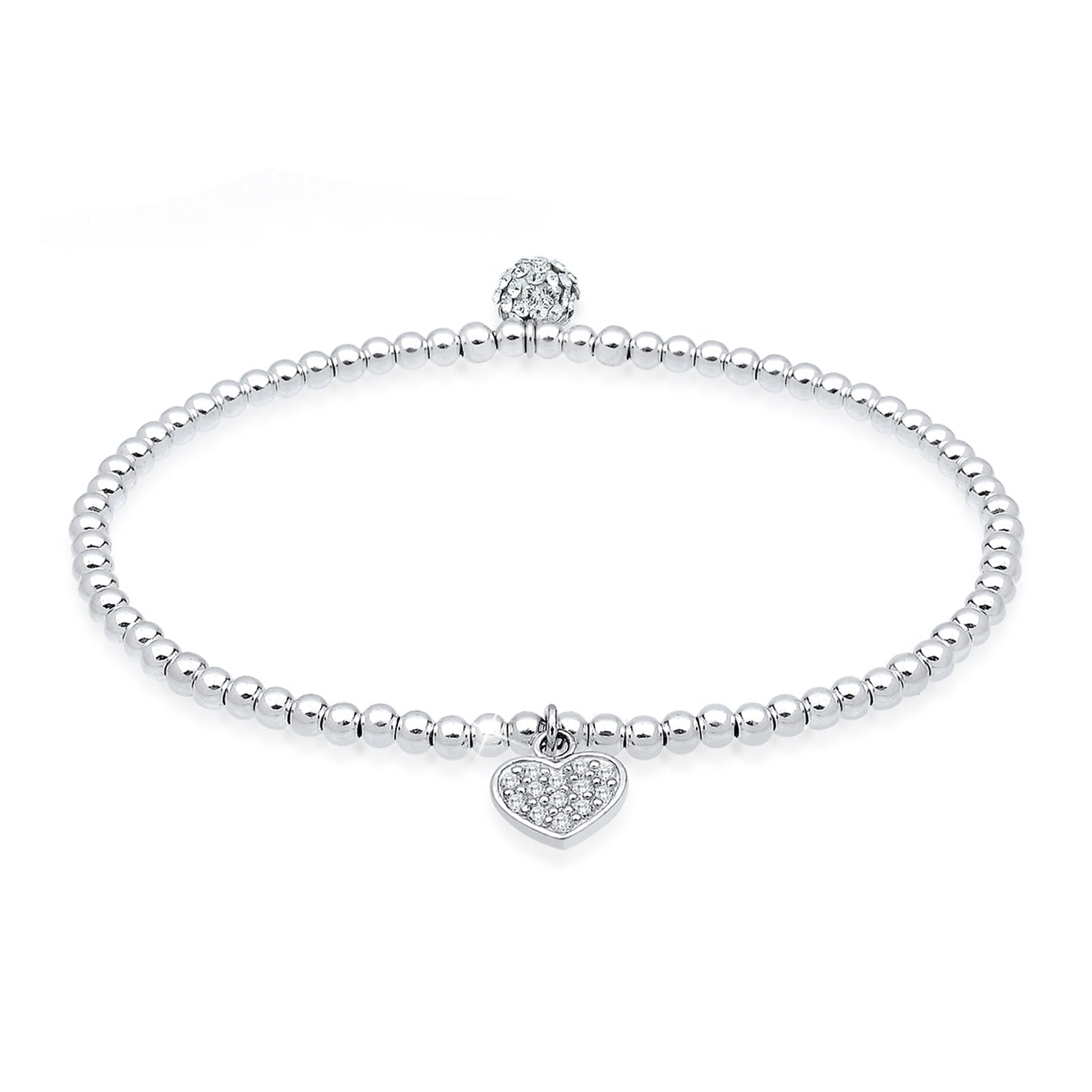 Weiß - Elli | Armband Herz | Kristall ( Weiß ) | 925er Sterling Silber