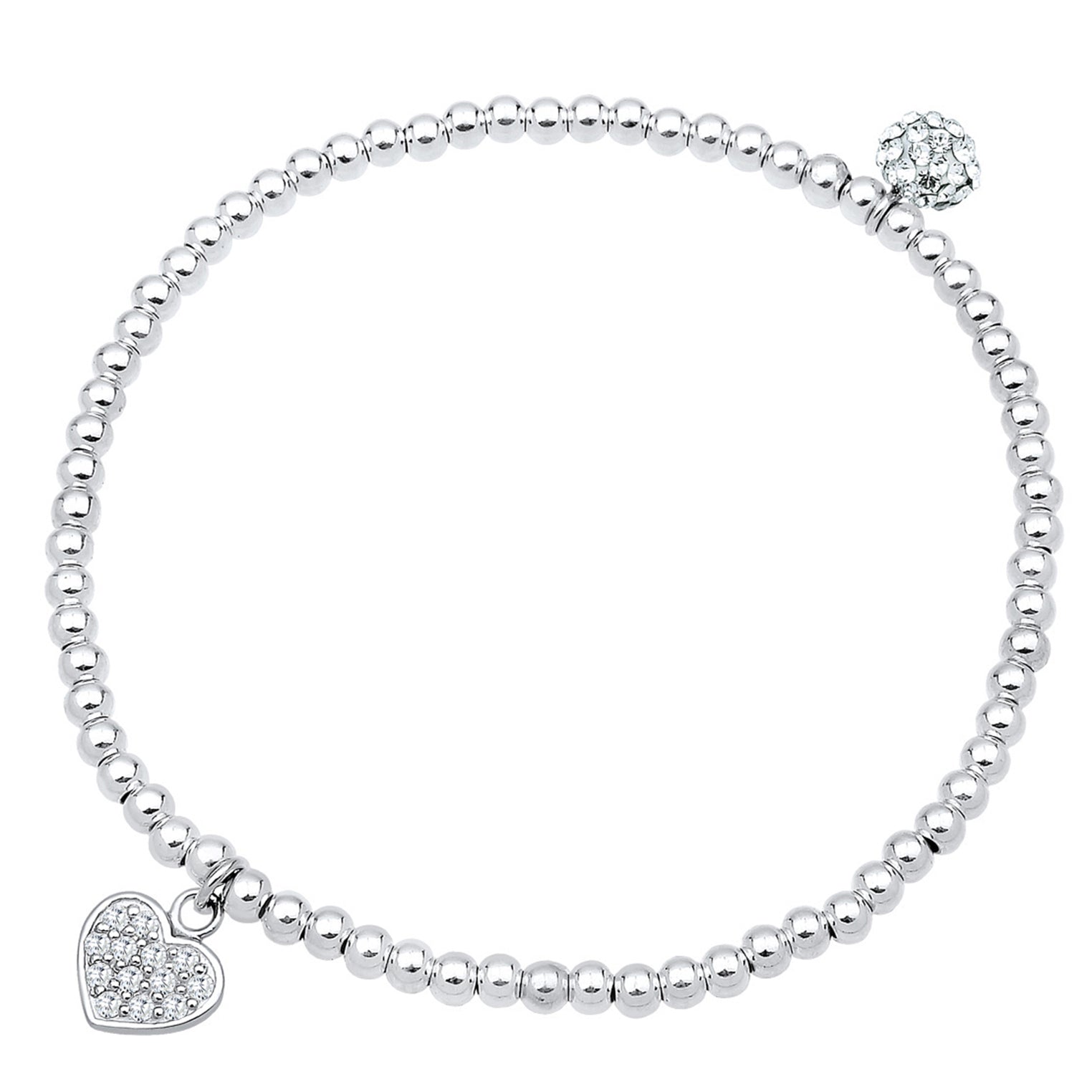 Weiß - Elli | Armband Herz | Kristall ( Weiß ) | 925er Sterling Silber