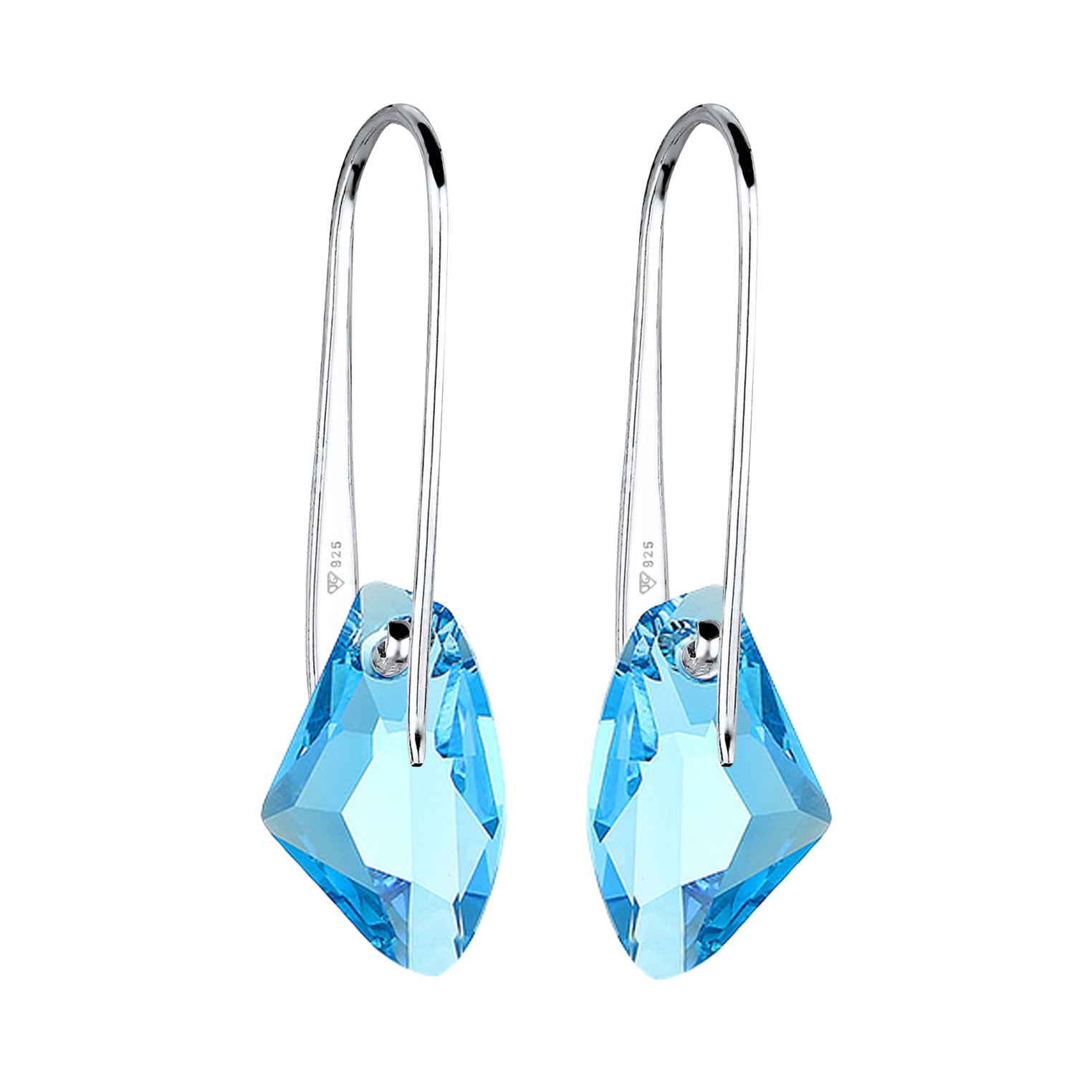 Hellblau - Elli | Ohrhänger | Kristall (Hellblau) | 925er Sterling Silber