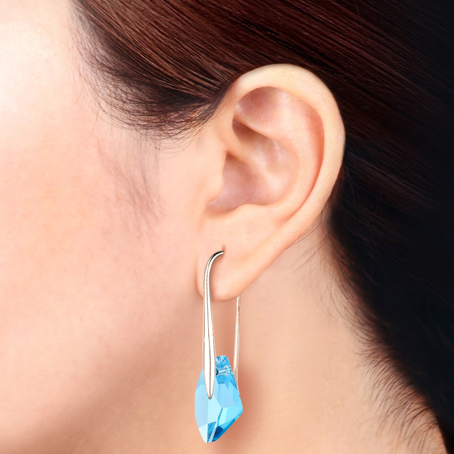 Hellblau - Elli | Ohrhänger | Kristall (Hellblau) | 925er Sterling Silber