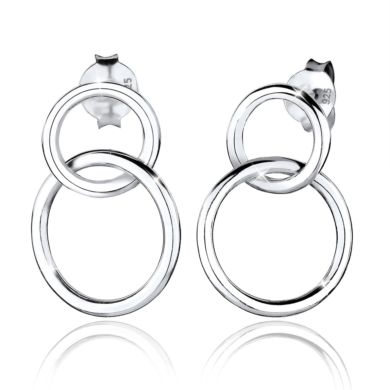 Silber - Elli | Ohrhänger Kreis Geo | 925er Sterling Silber