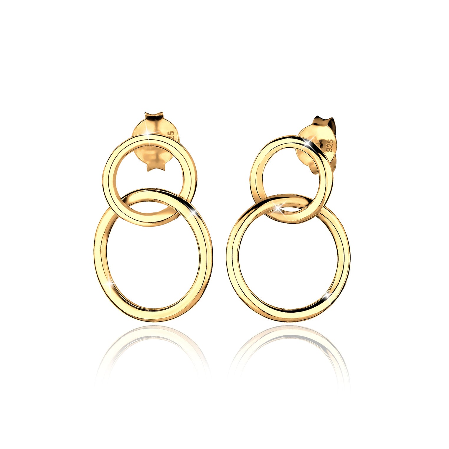 Gold - Elli | Ohrhänger Geo | 925 Sterling Silber vergoldet