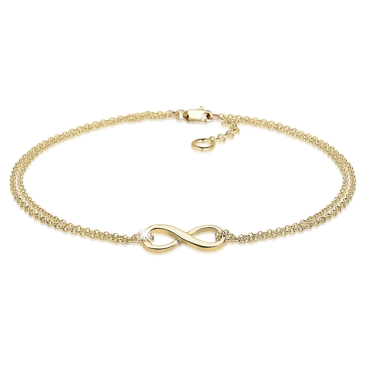 Gold - Elli PREMIUM | Armband Infinity | 375 Gelbgold