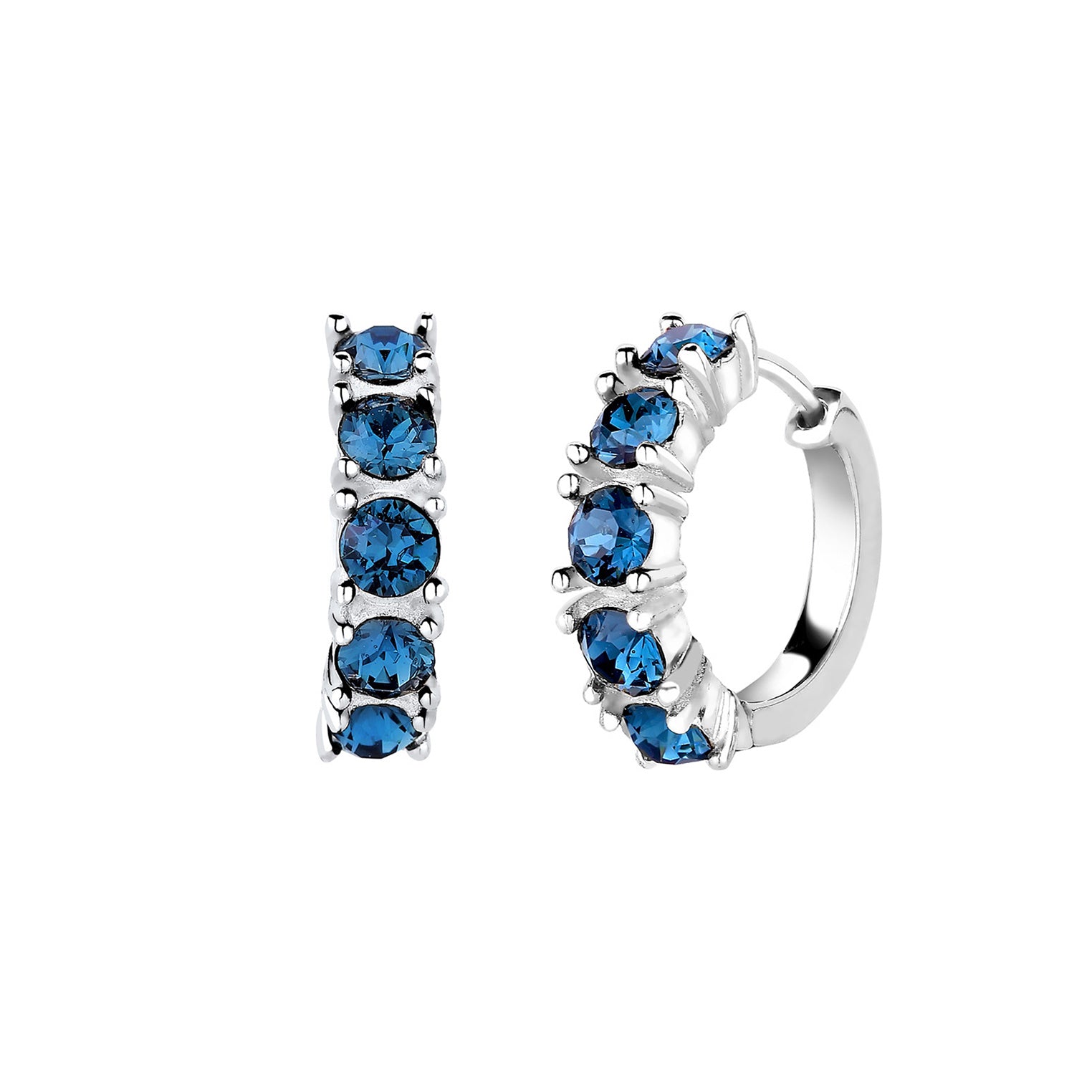 Blau - Elli | Creole | Kristall ( Blau ) | 925er Sterling Silber